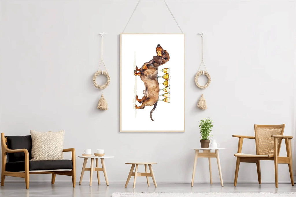 Dog Design Wine Table Wall Art - beink online art store