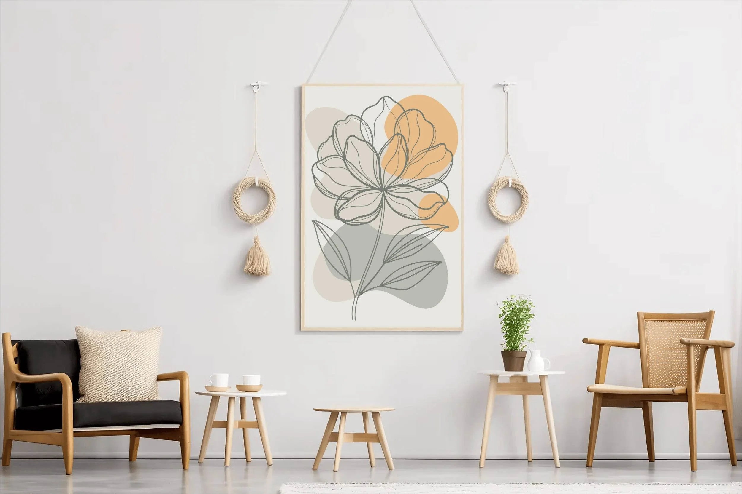 Minimal Design of Spring Flowers Wall Art - beink online art store