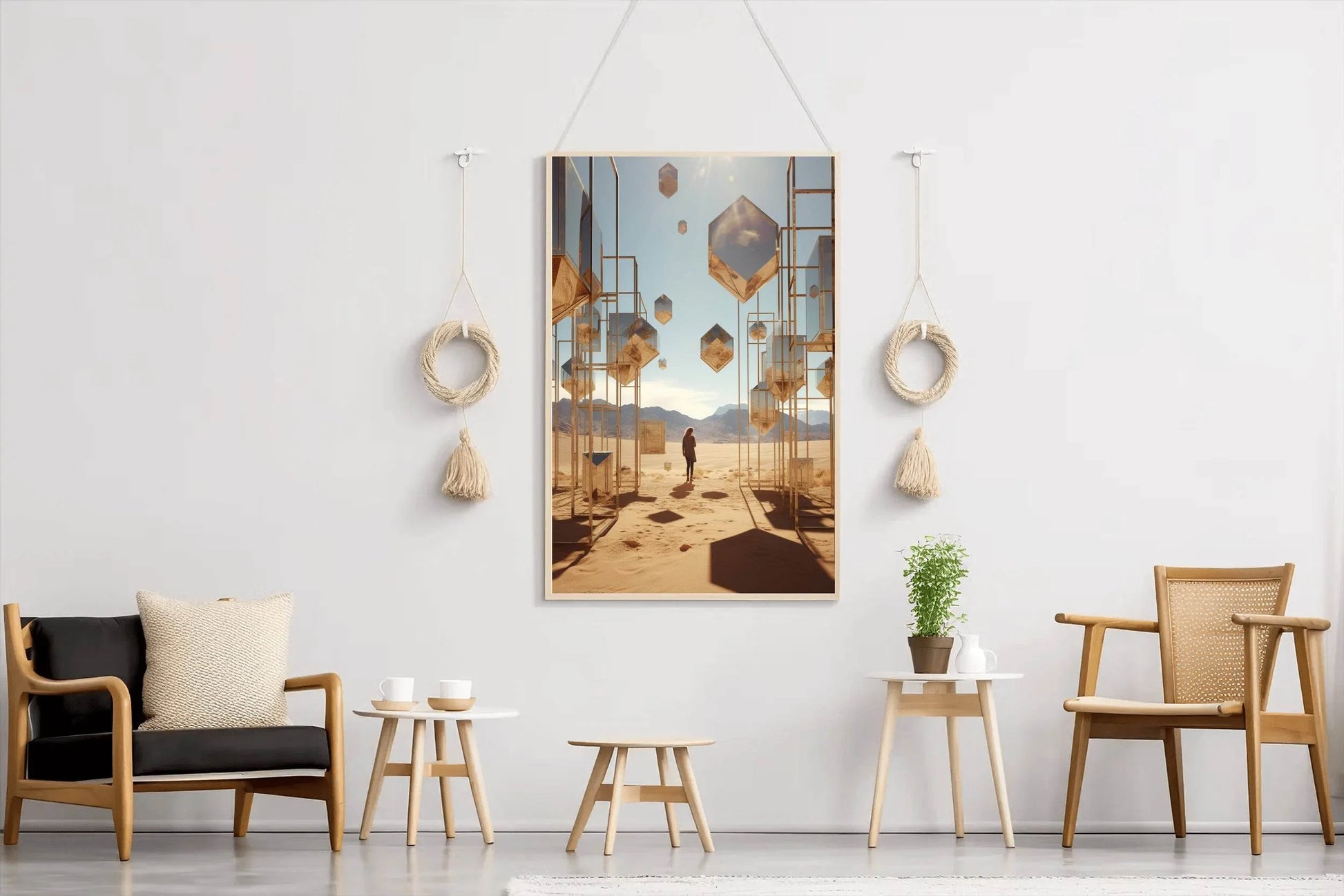 Digital Painting of Women Standing in Desert - beink online art store