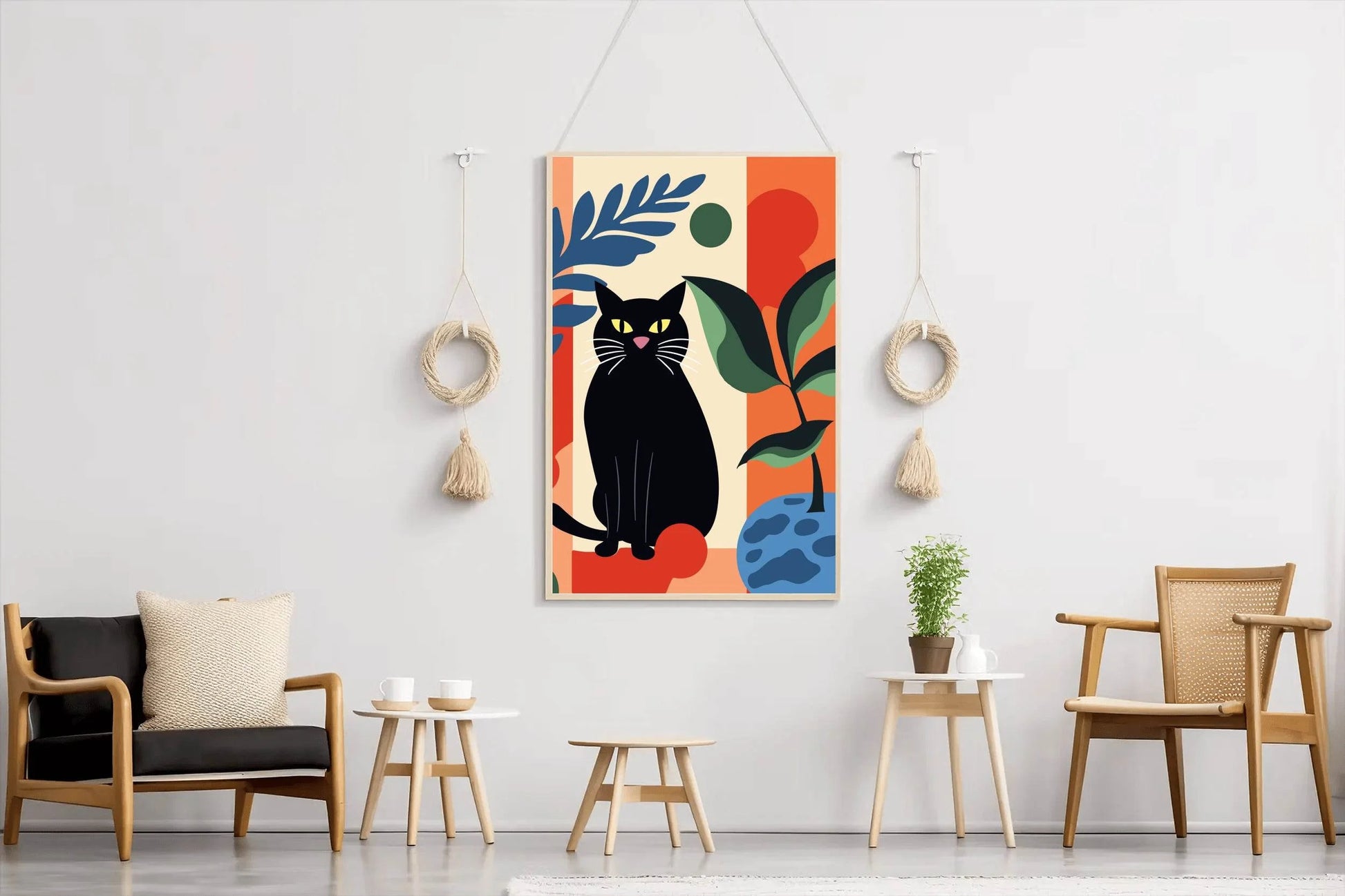Black Cat Painting Wall Art - beink online art store