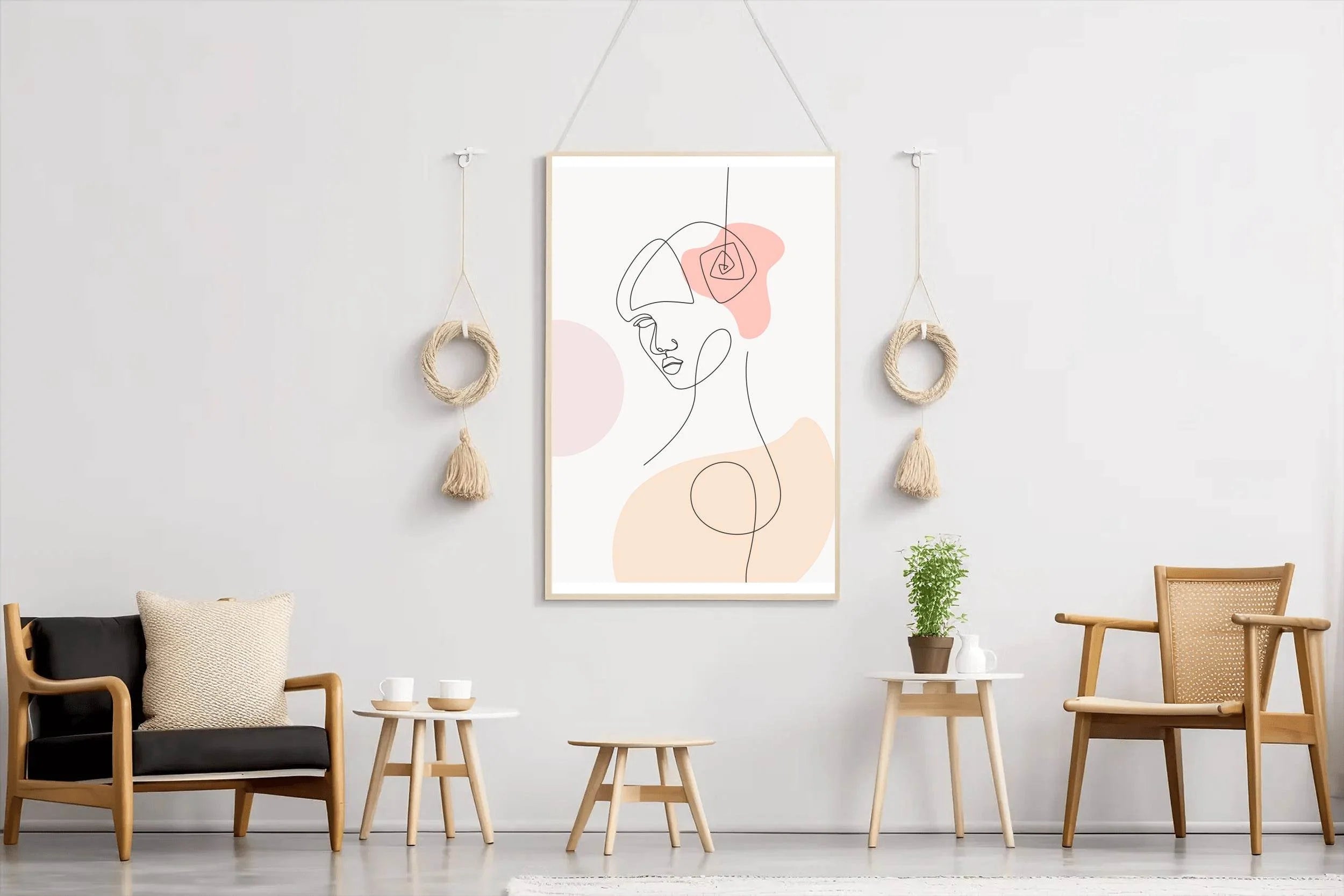 Minimal Design of Robot Woman Wall Art - beink online art store