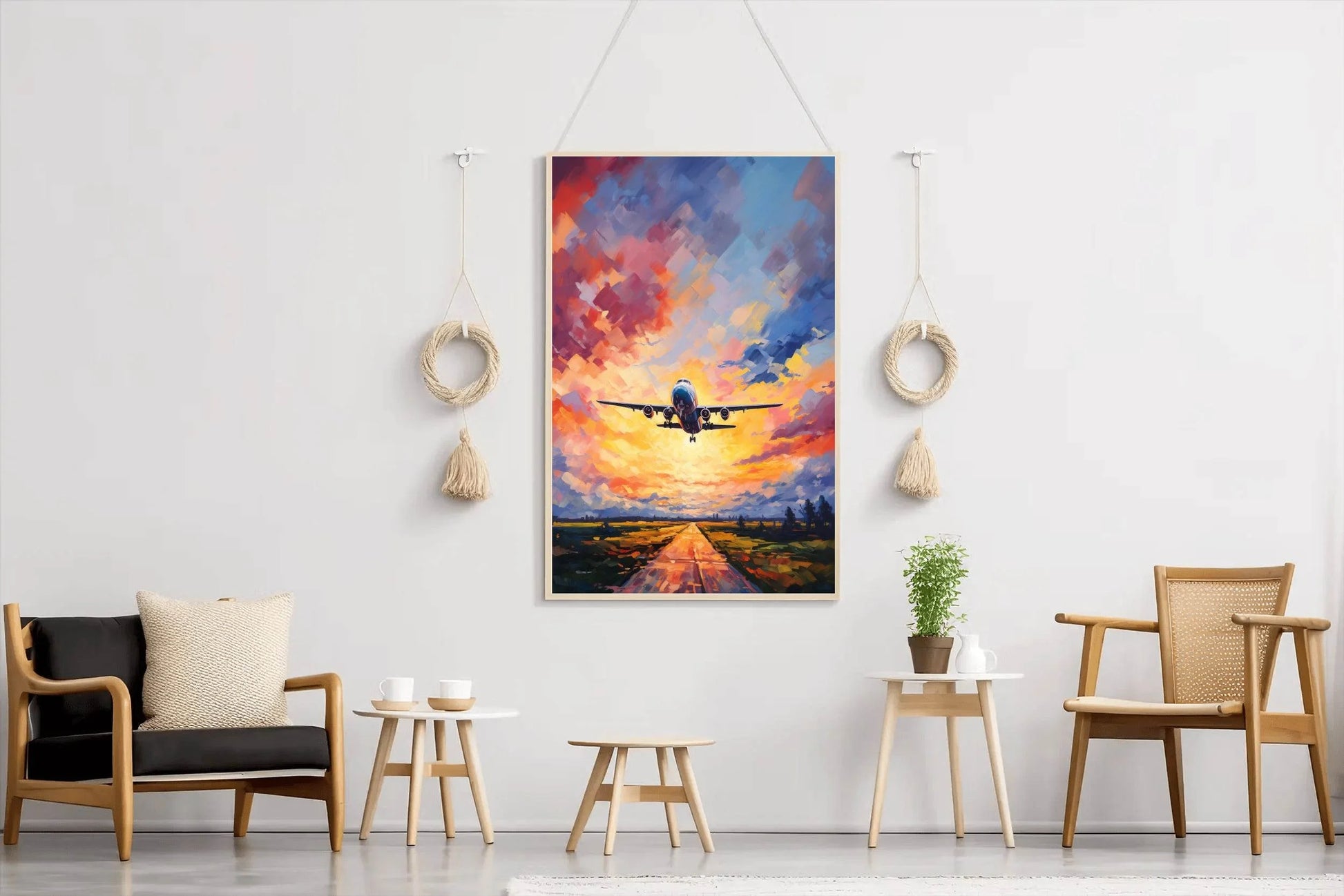 Drawing Of Airplane Takeoff Wall Art - beink online art store