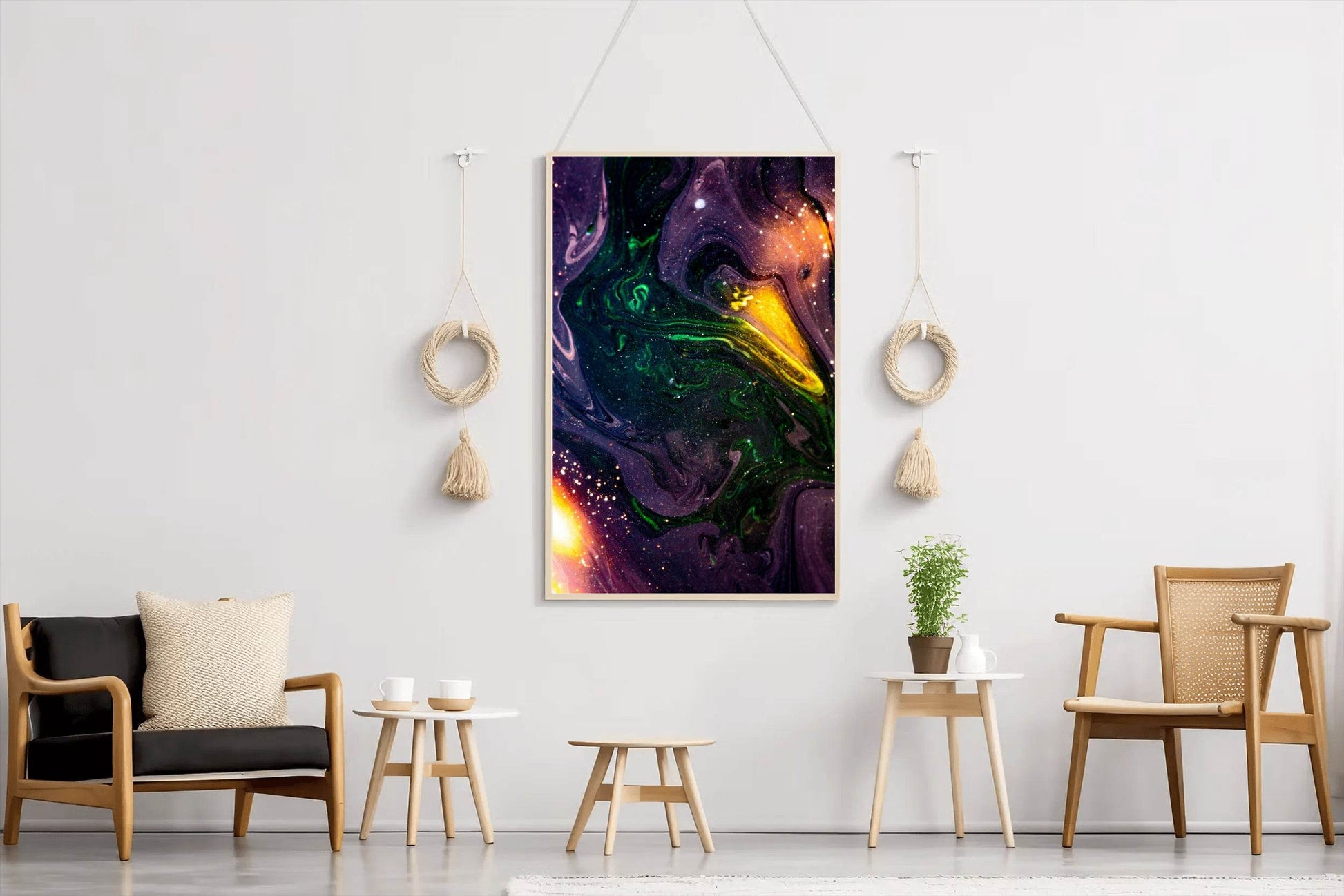 Galaxy with Oil Paint Abstract Wall Art - beink online art store