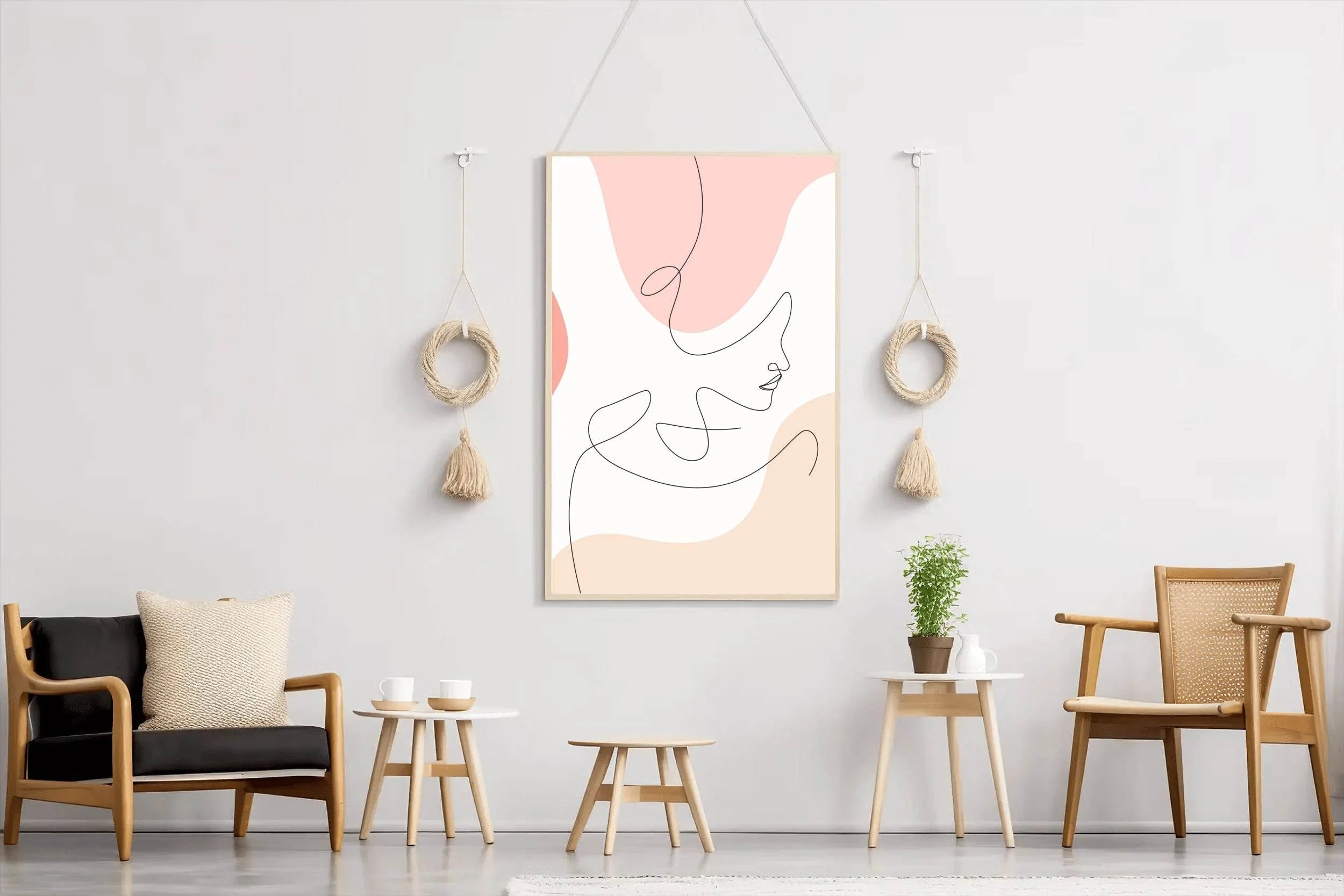 Minimal Face Design Wall Art - beink online art store