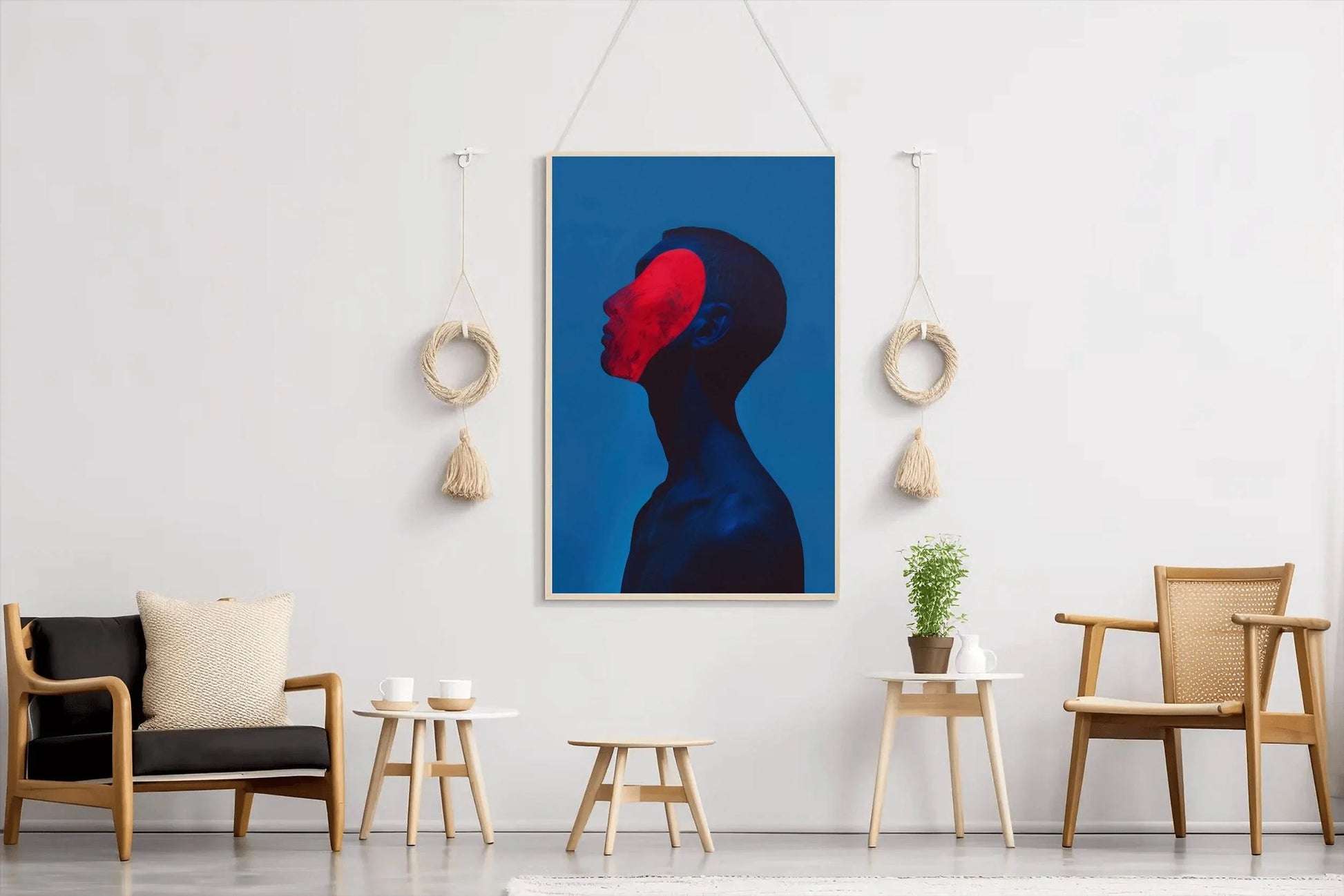 Red Face Oil Painting Wall Art - beink online art store