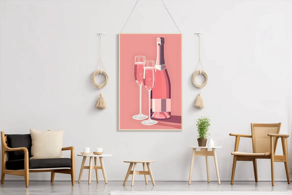 Pink Champagne Wall Art - beink online art store