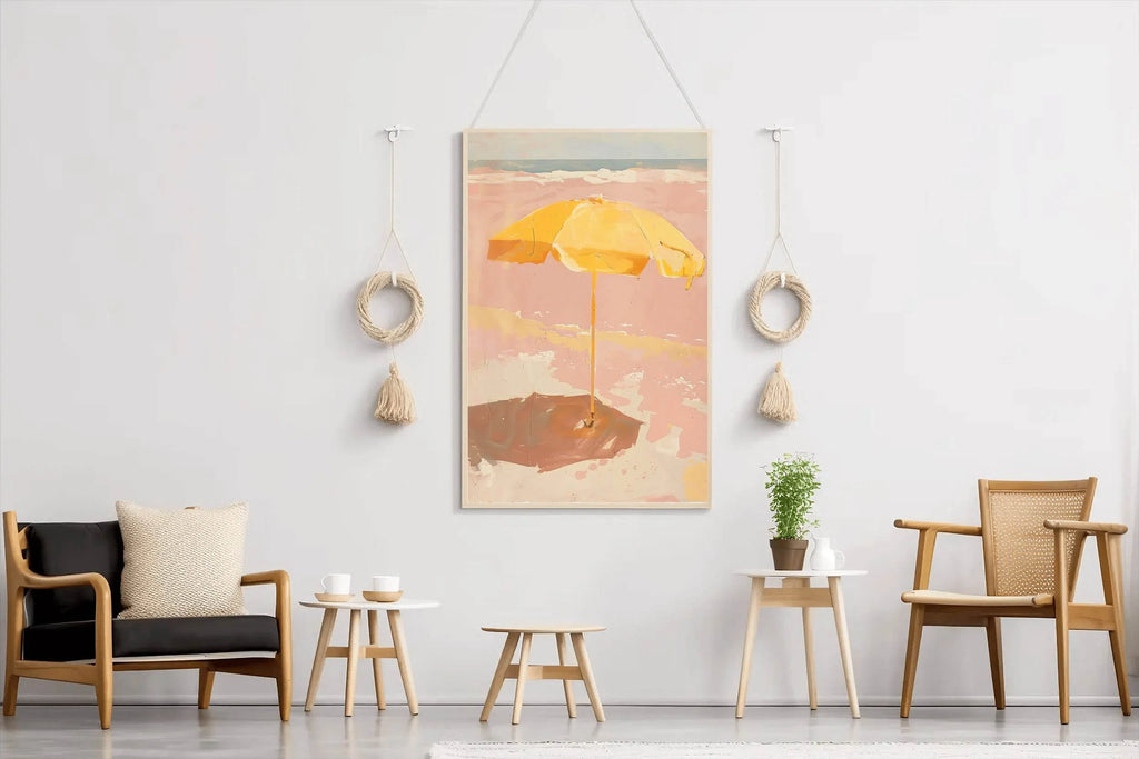 Umbrella Painting On The Beach - beink online art store
