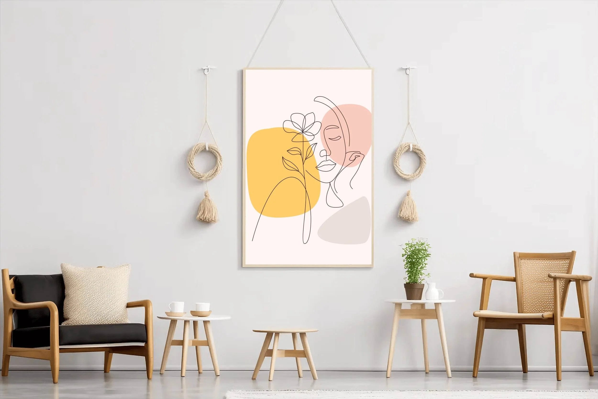 Half Face With Flowers Wall Art - beink online art store