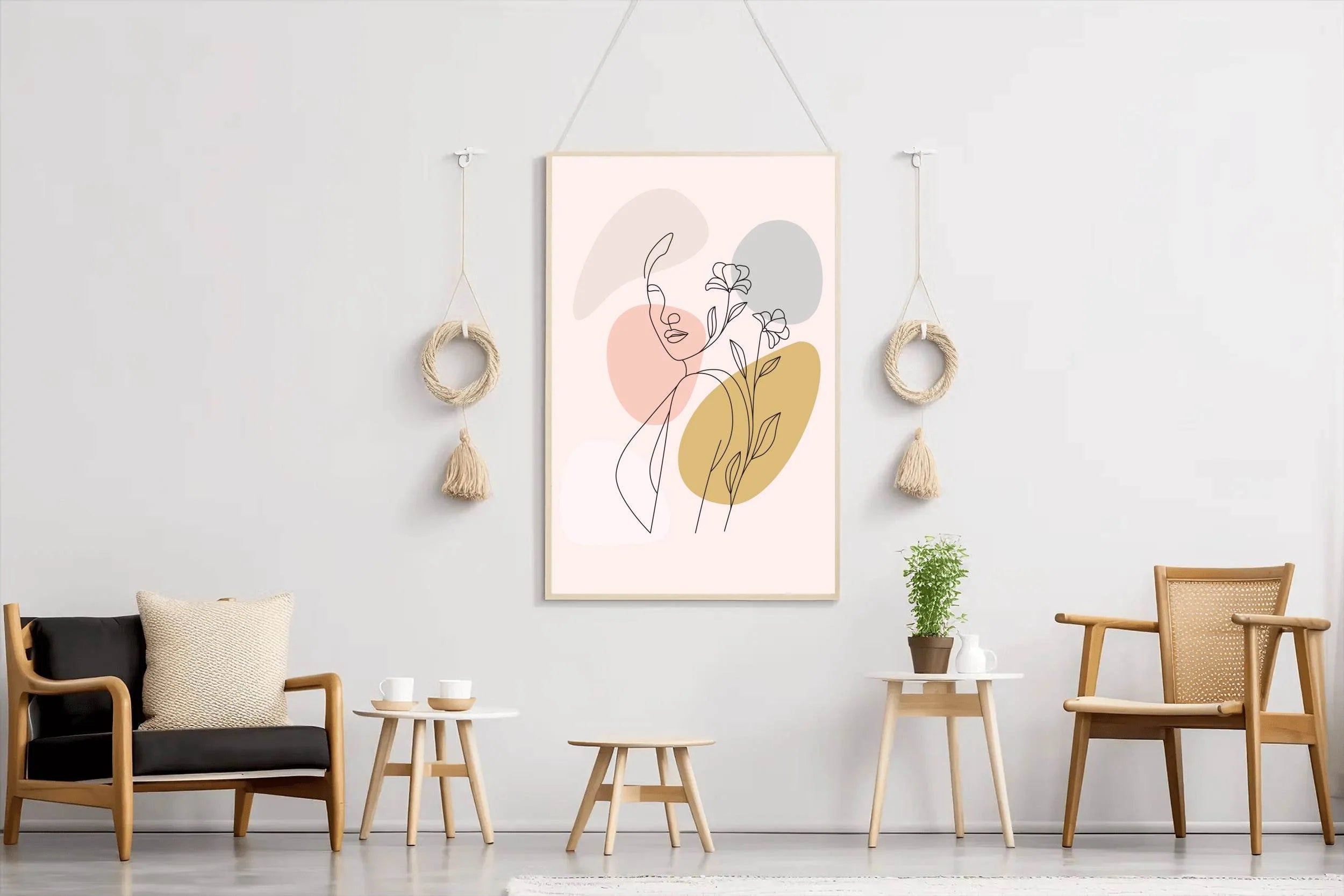 Beautiful Woman Among Flowers Wall Art - beink online art store
