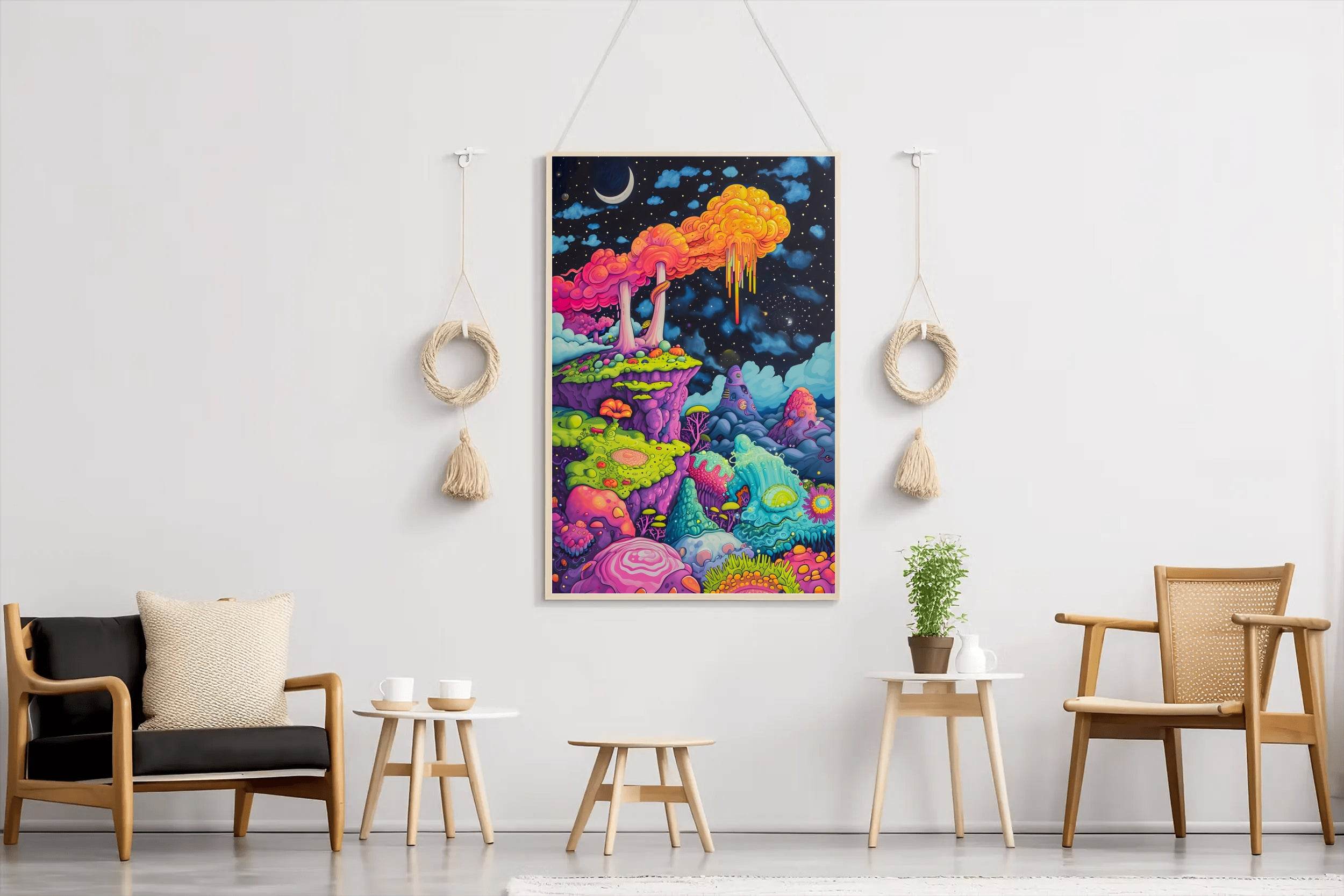 Colorful Psychedelic Themed Aesthetic Wall Art - beink online art store