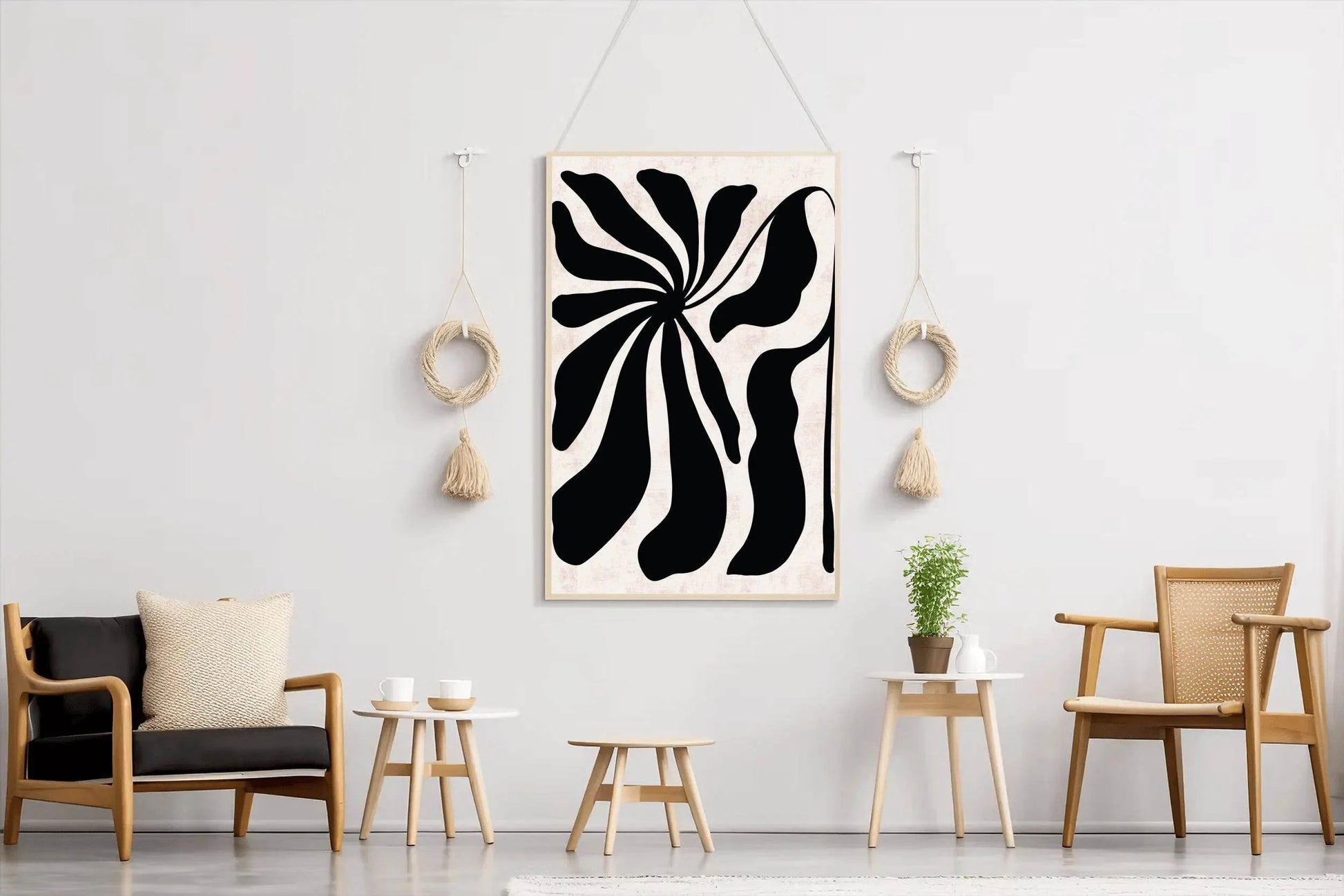 Abstract Art Black flower ArtWork - beink online art store