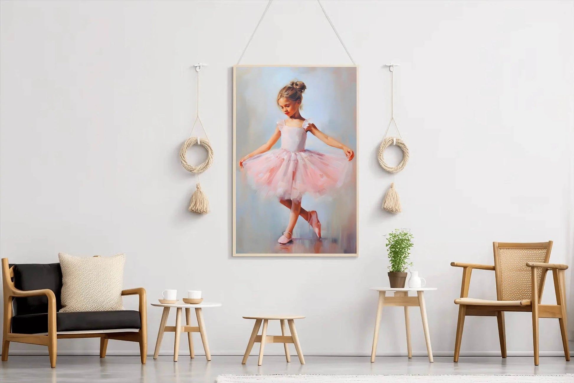 Painting of a Little Girl Dancing Wall Art - beink online art store