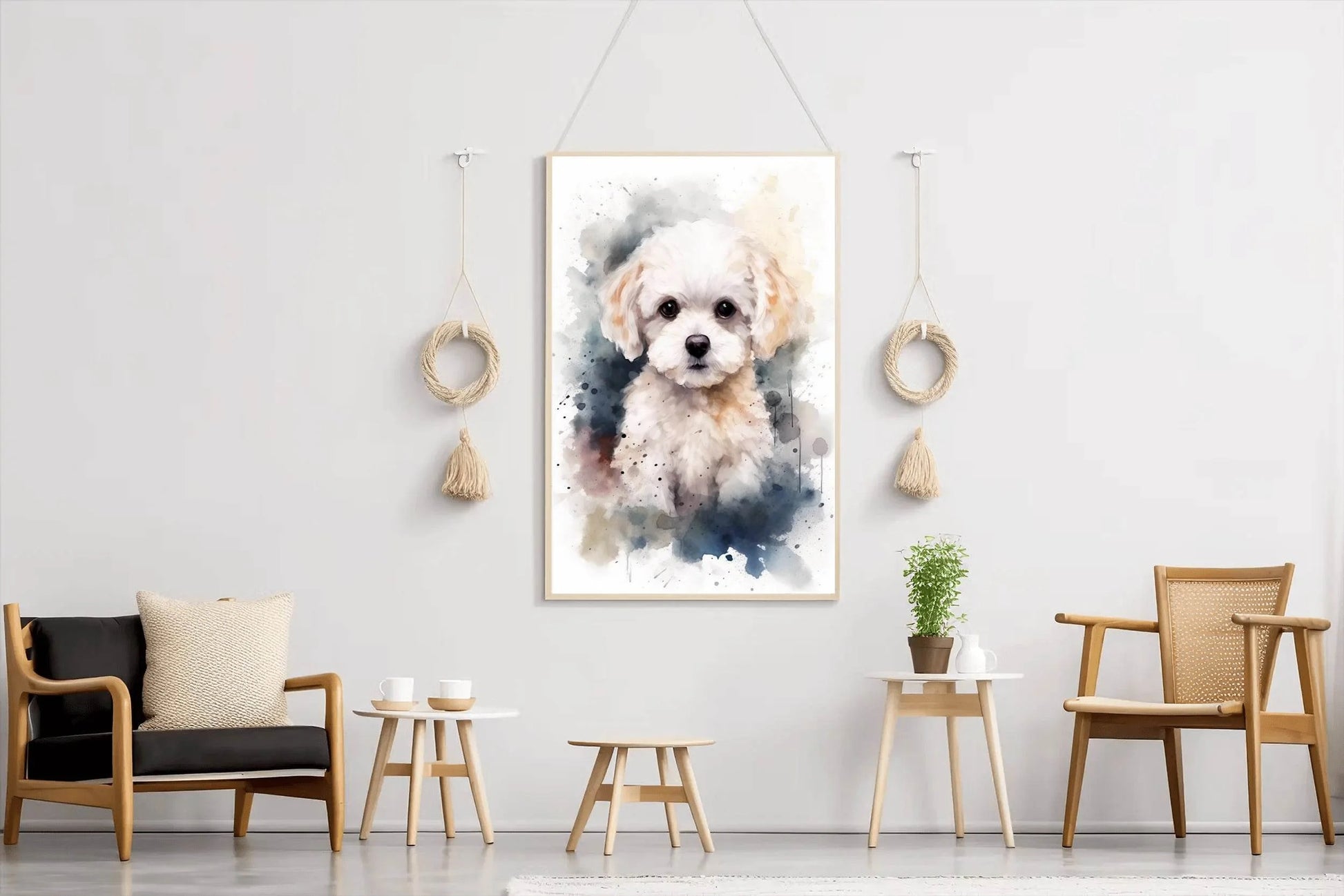 Watercolor Painting of Bichon Frise - beink online art store