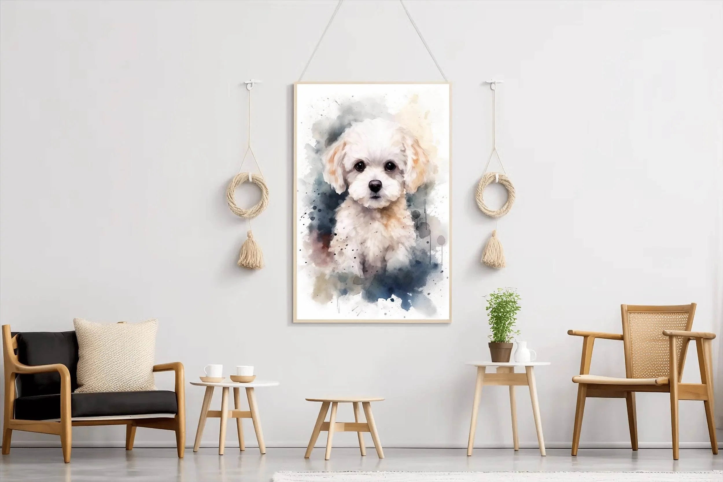 Watercolor Painting of Bichon Frise - beink online art store