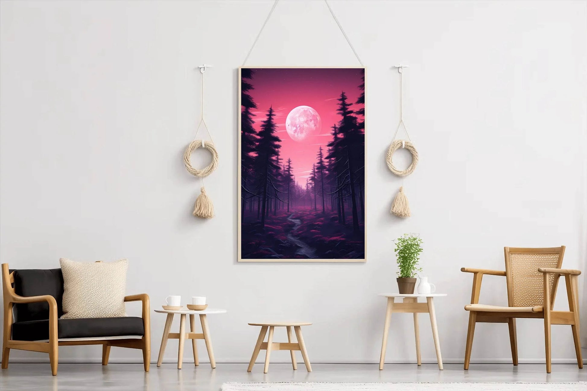 Pink Pine Forest Wall Art - beink online art store