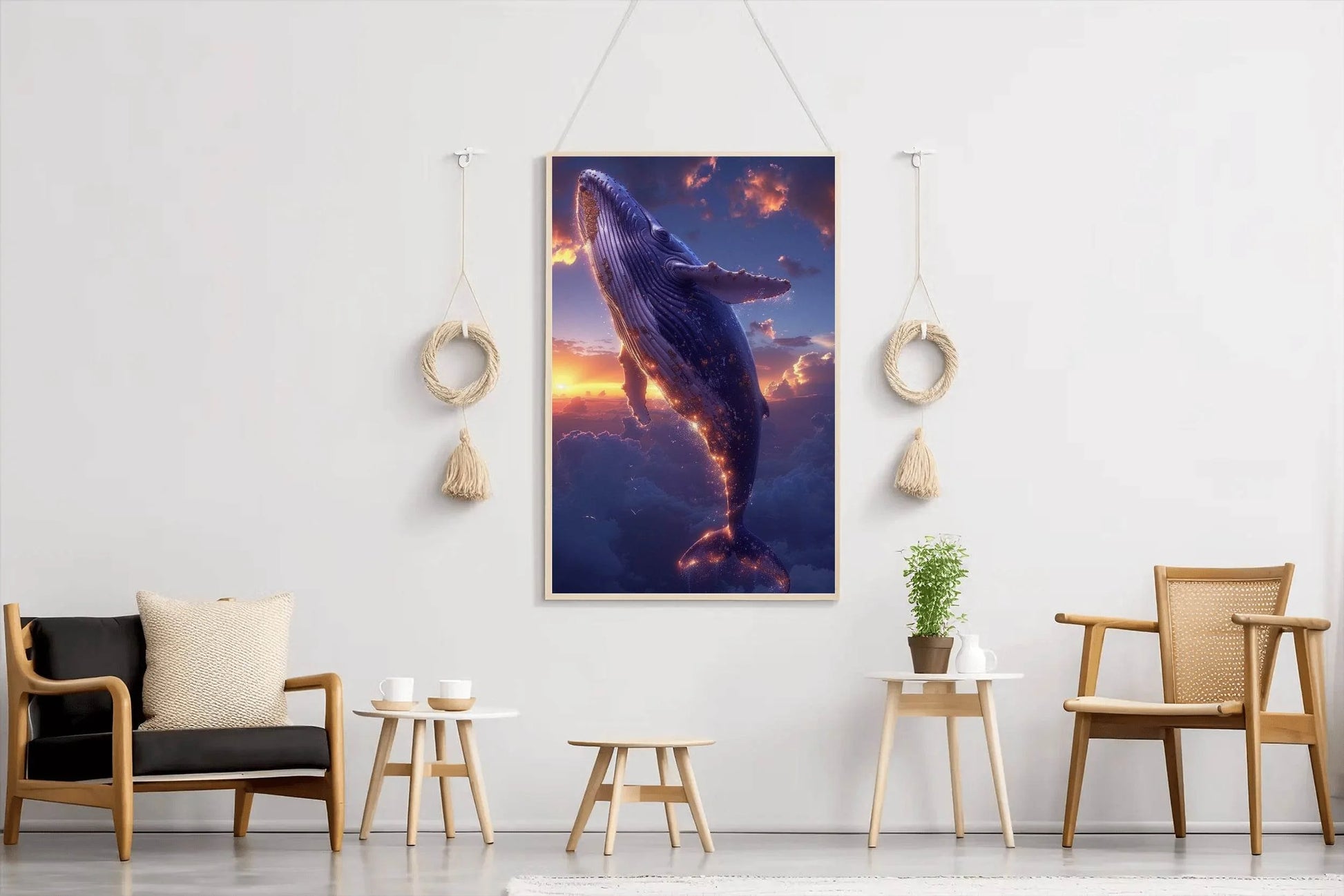 Digital Painting of Fantasy Whale Wall Art - beink online art store