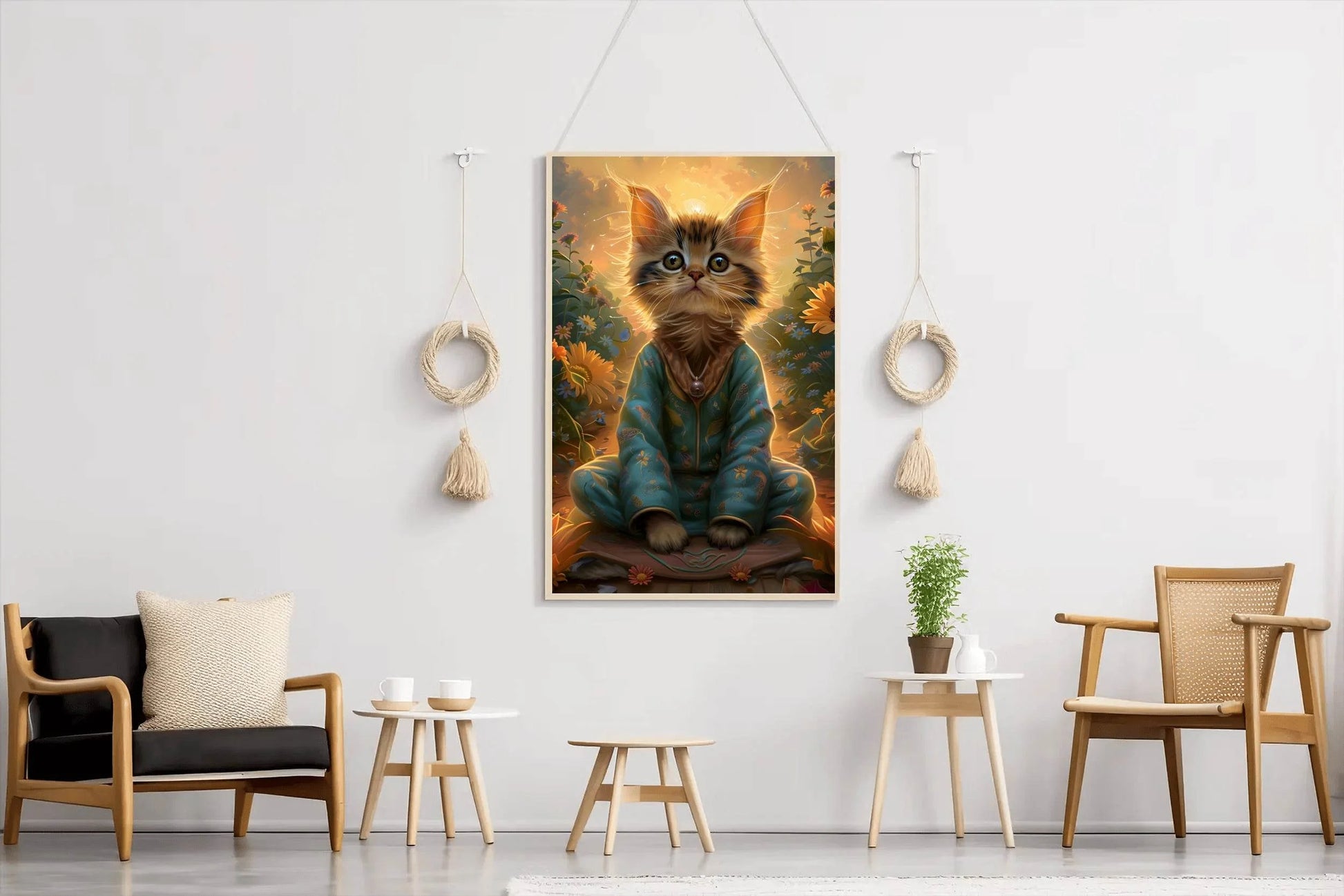 Cat Wearing Coat Animal Wall Art - beink online art store
