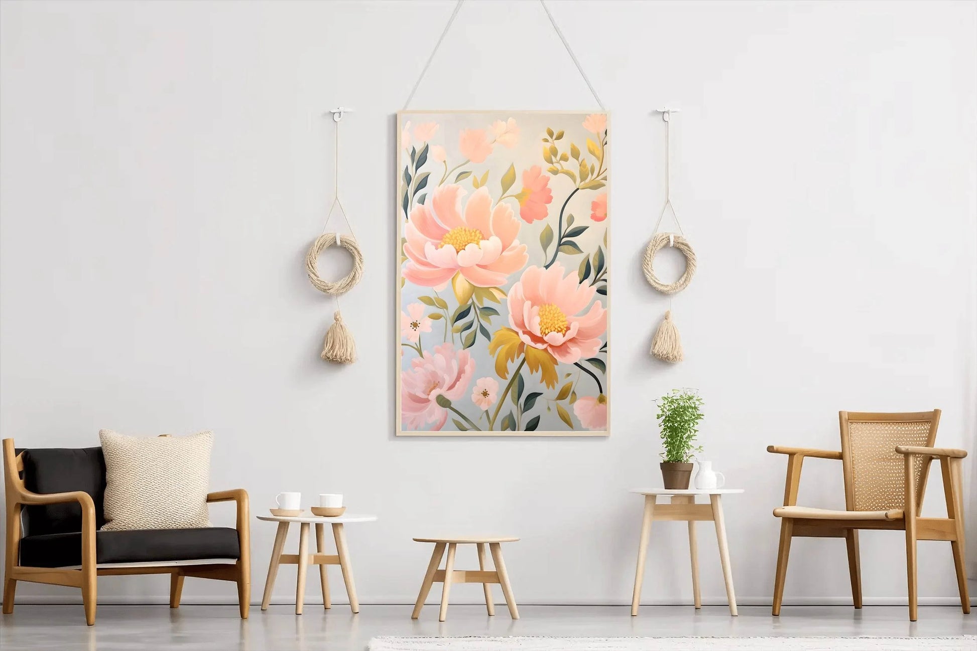 Pastel Painting Of Pink Flowers - beink online art store