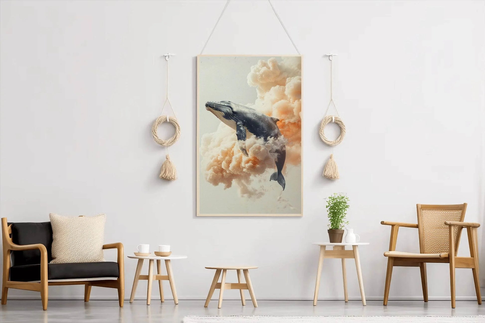 Fantasy Whale in the Sky Animal Wall Art - beink online art store