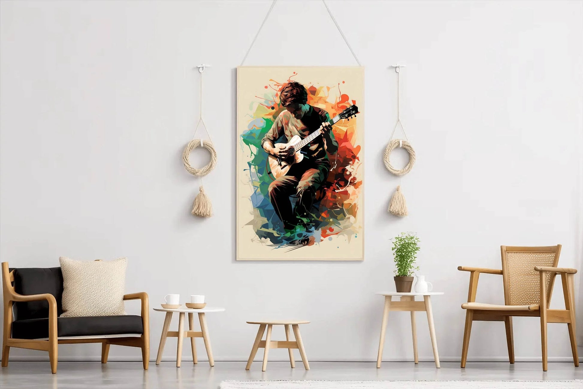 Playing Music With Guitar Wall Art - beink online art store