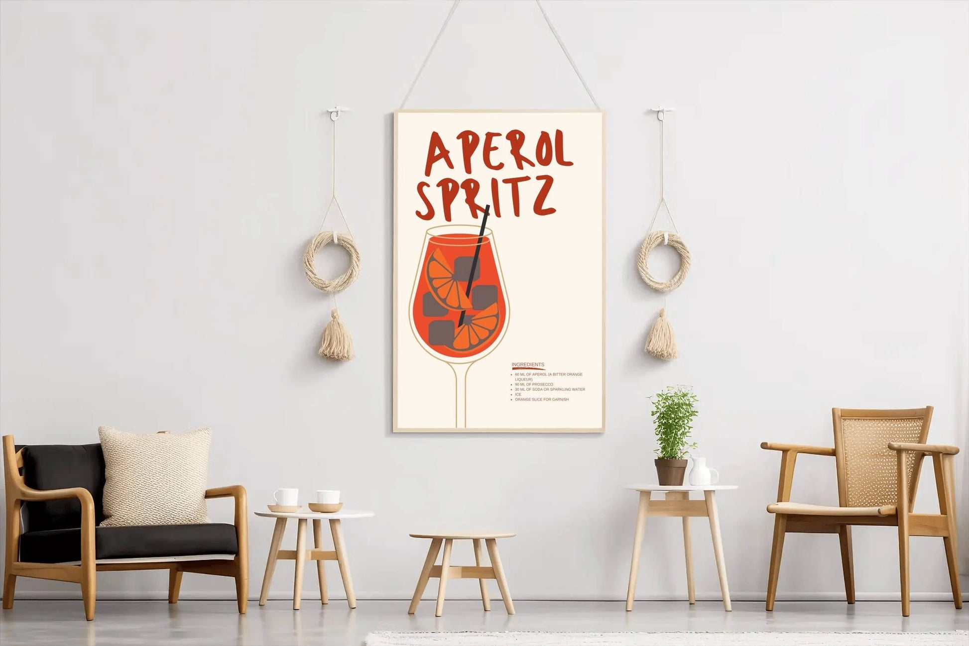 Orange Cocktail Wall Art - beink online art store