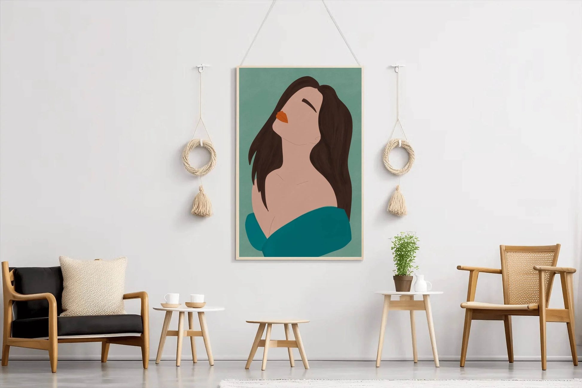 Sad Woman Face Wall Art - beink online art store