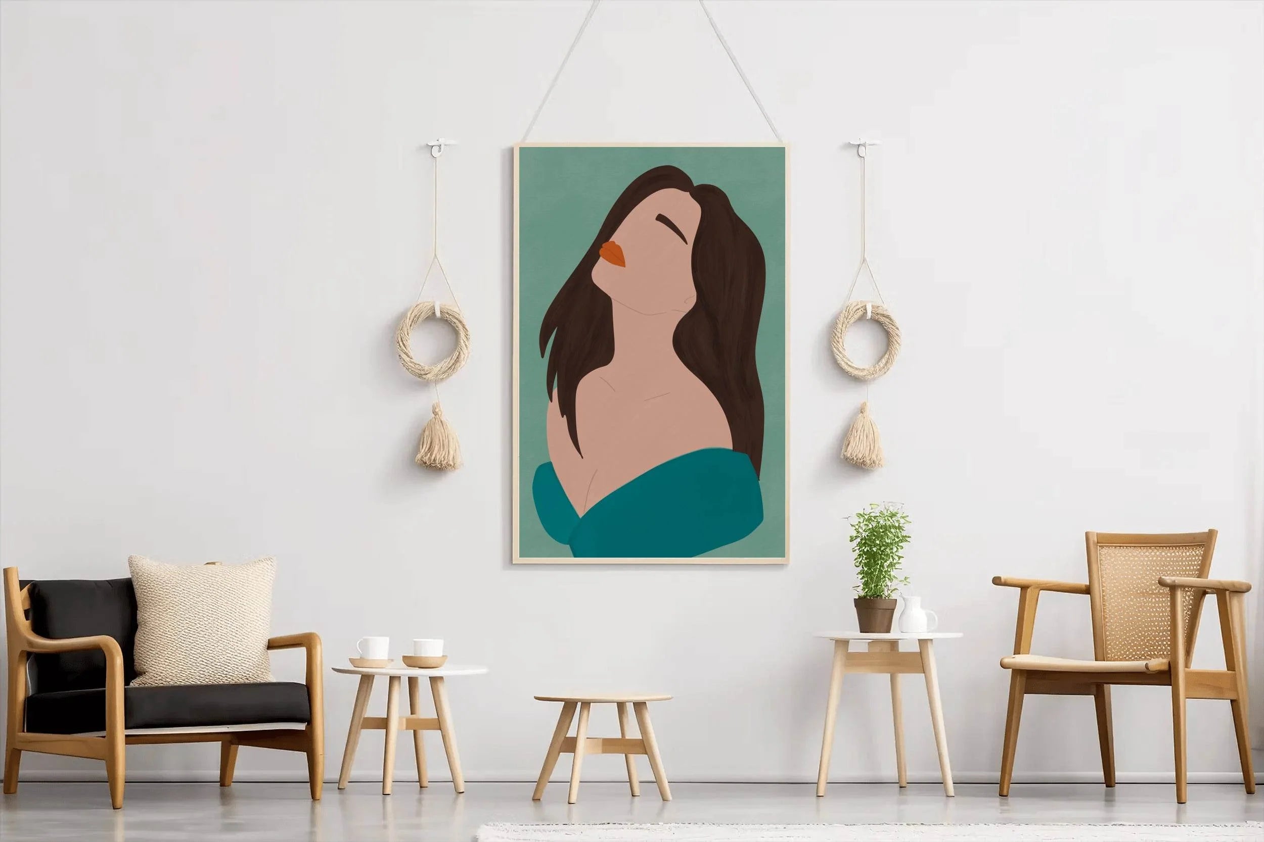 Sad Woman Face Wall Art - beink online art store