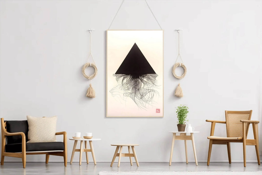 Black Pyramid Modern Wall Art - beink online art store