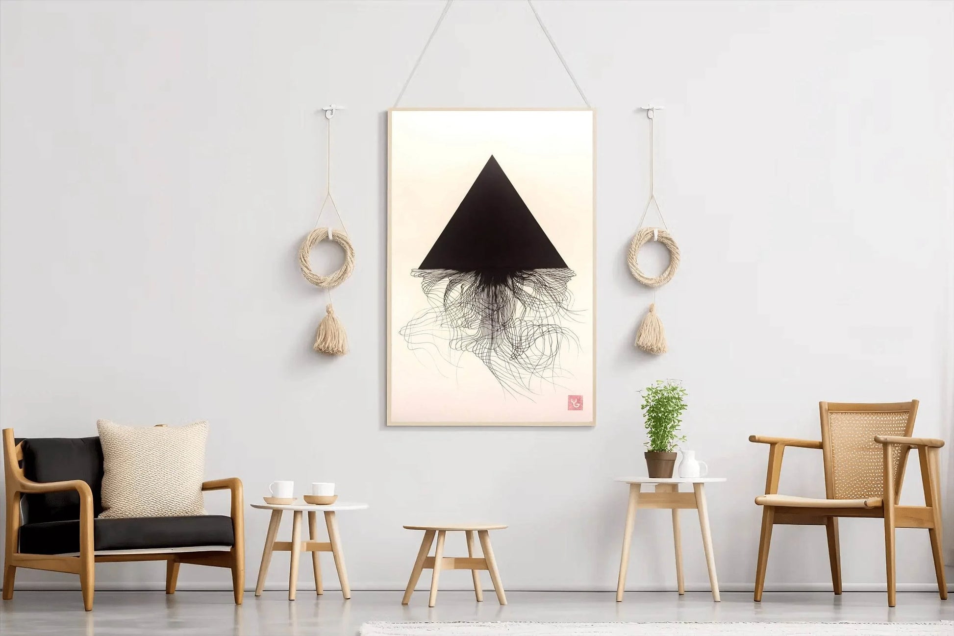 Black Pyramid Modern Wall Art - beink online art store