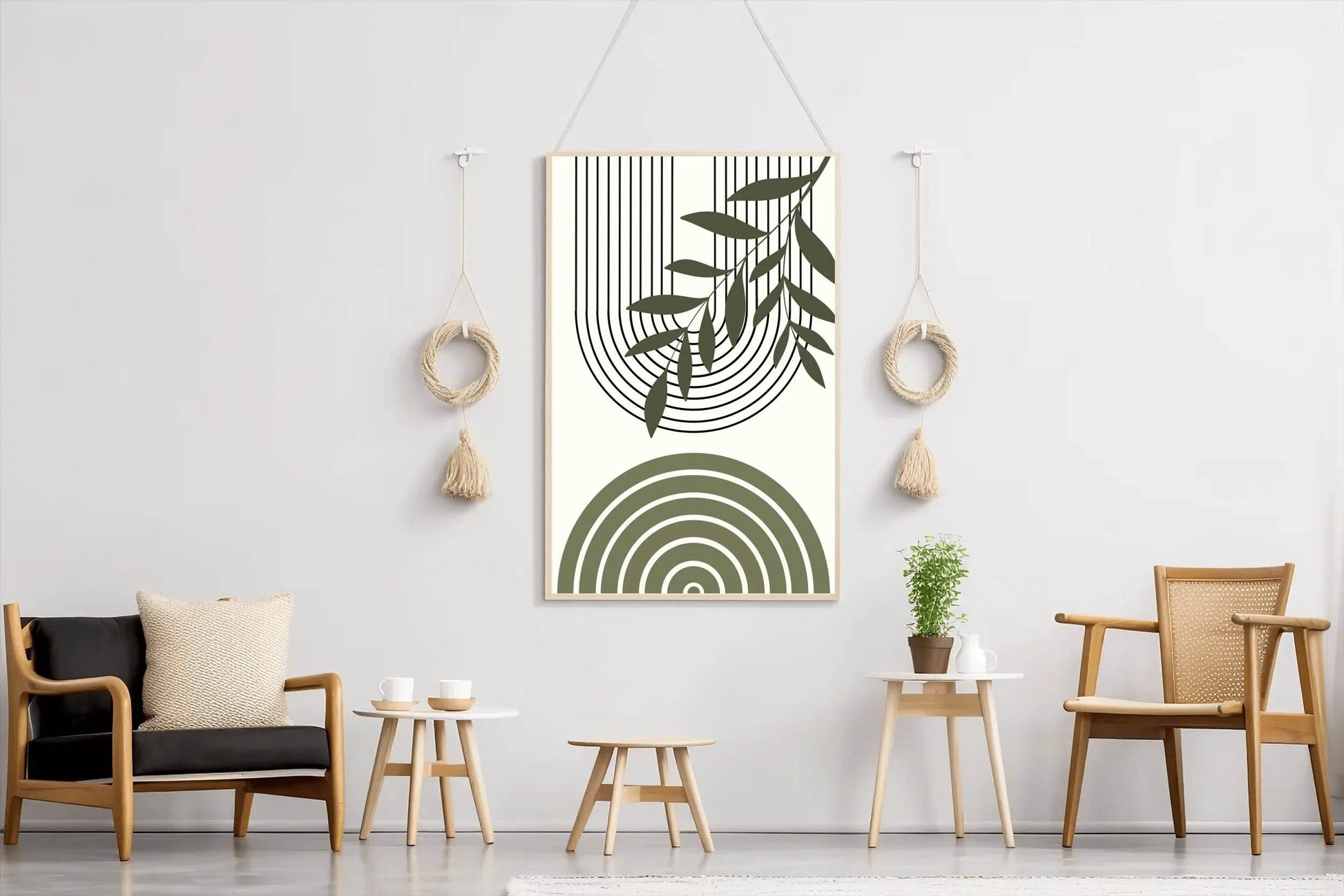 Abstract art Piece with a Leafy Branch ArtWork - beink online art store