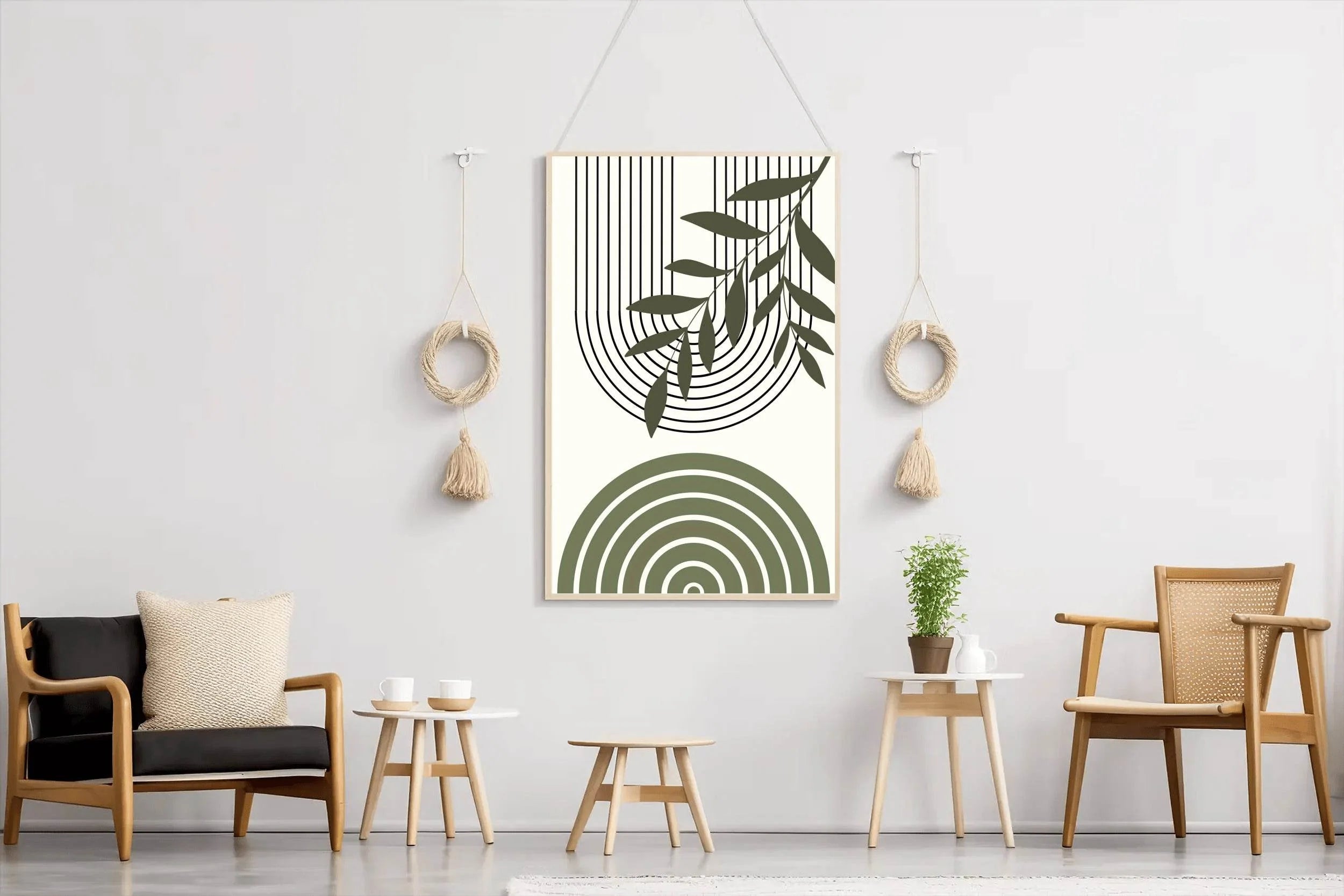 Abstract art Piece with a Leafy Branch ArtWork - beink online art store