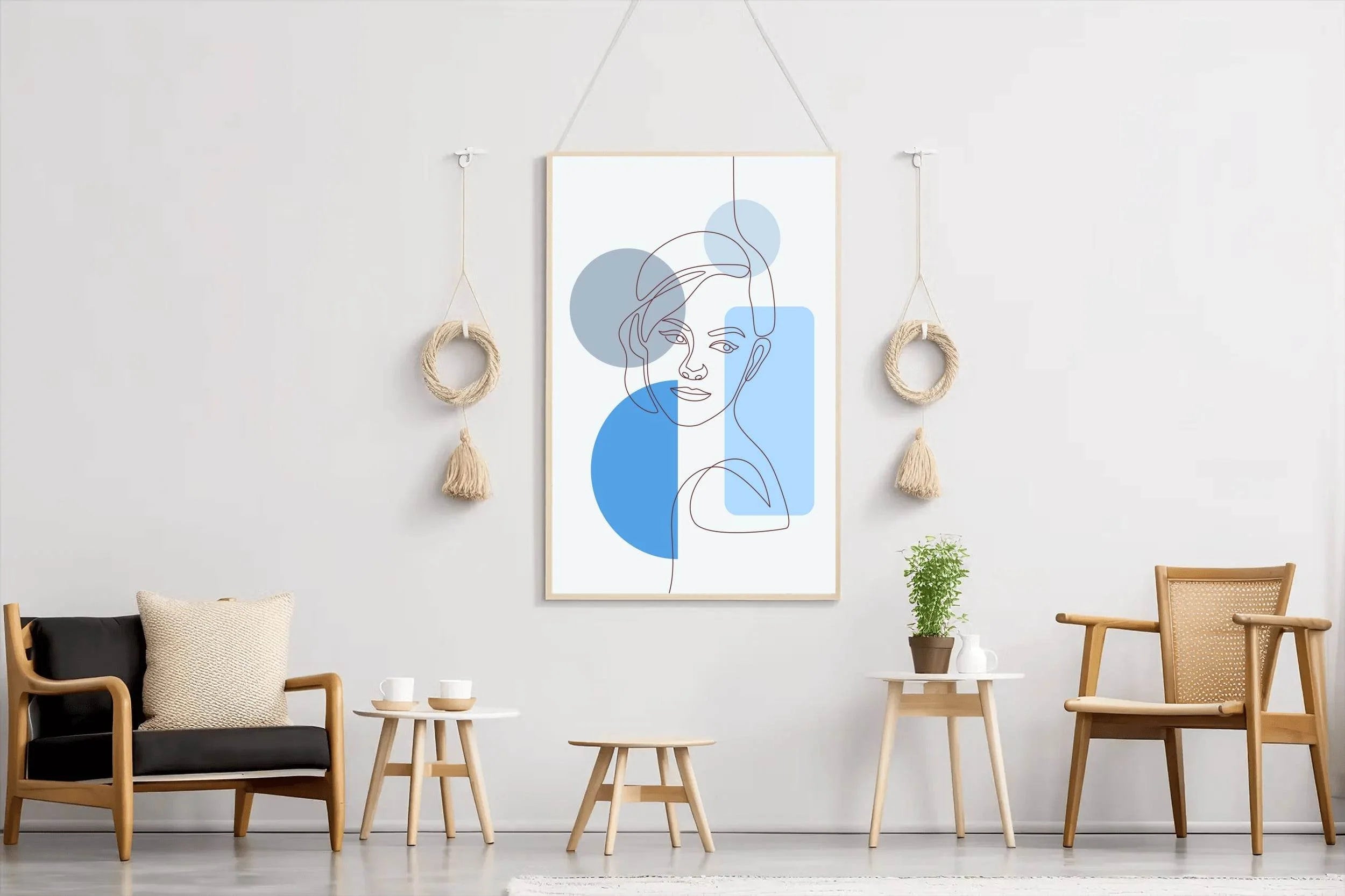 Minimal Face Of a European Girl Wall Art - beink online art store