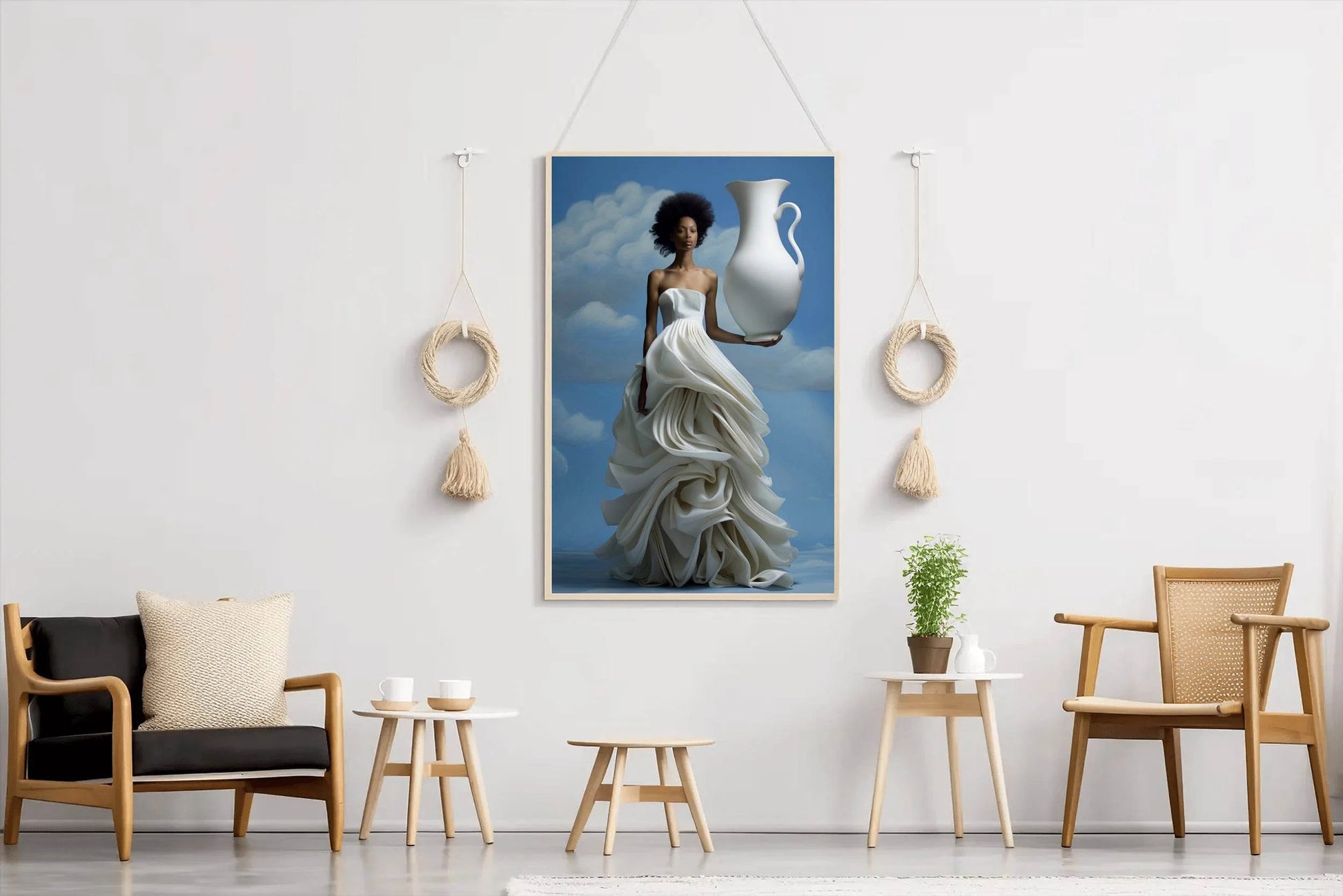 Big White Surrealism Lace Skirt Wall Art - beink online art store