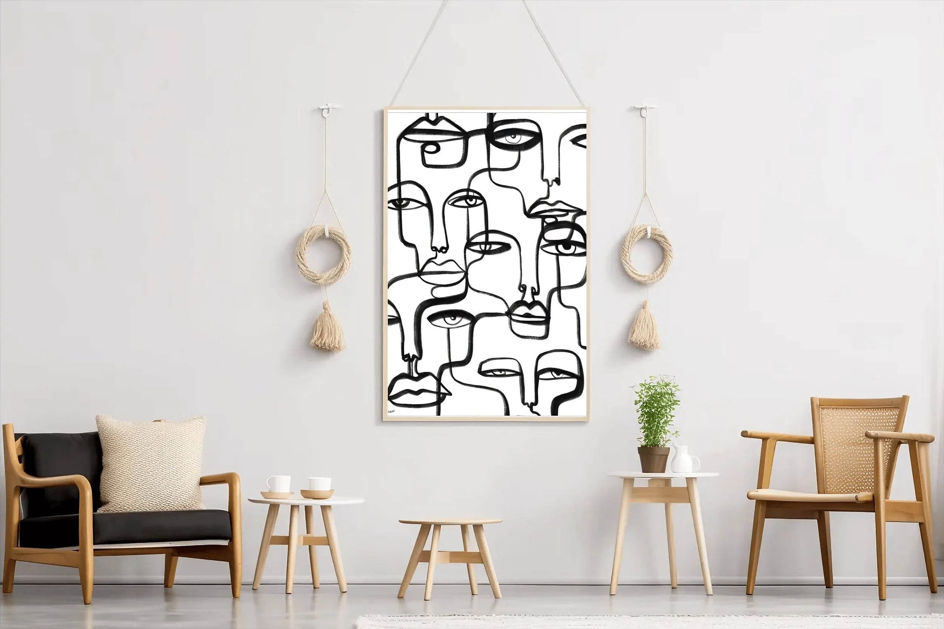 Interconnected Faces Modern Wall Art - beink online art store