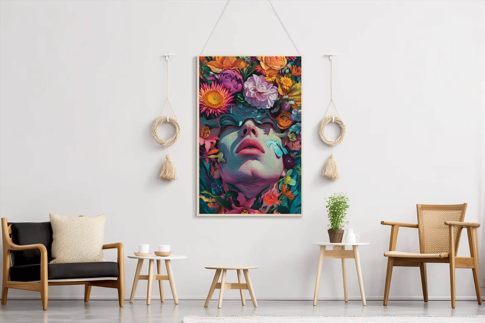 Girl Made Of Flower Wall Art - beink online art store