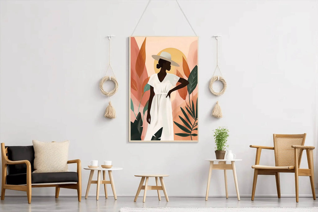 Flowers And Woman Wall Art - beink online art store