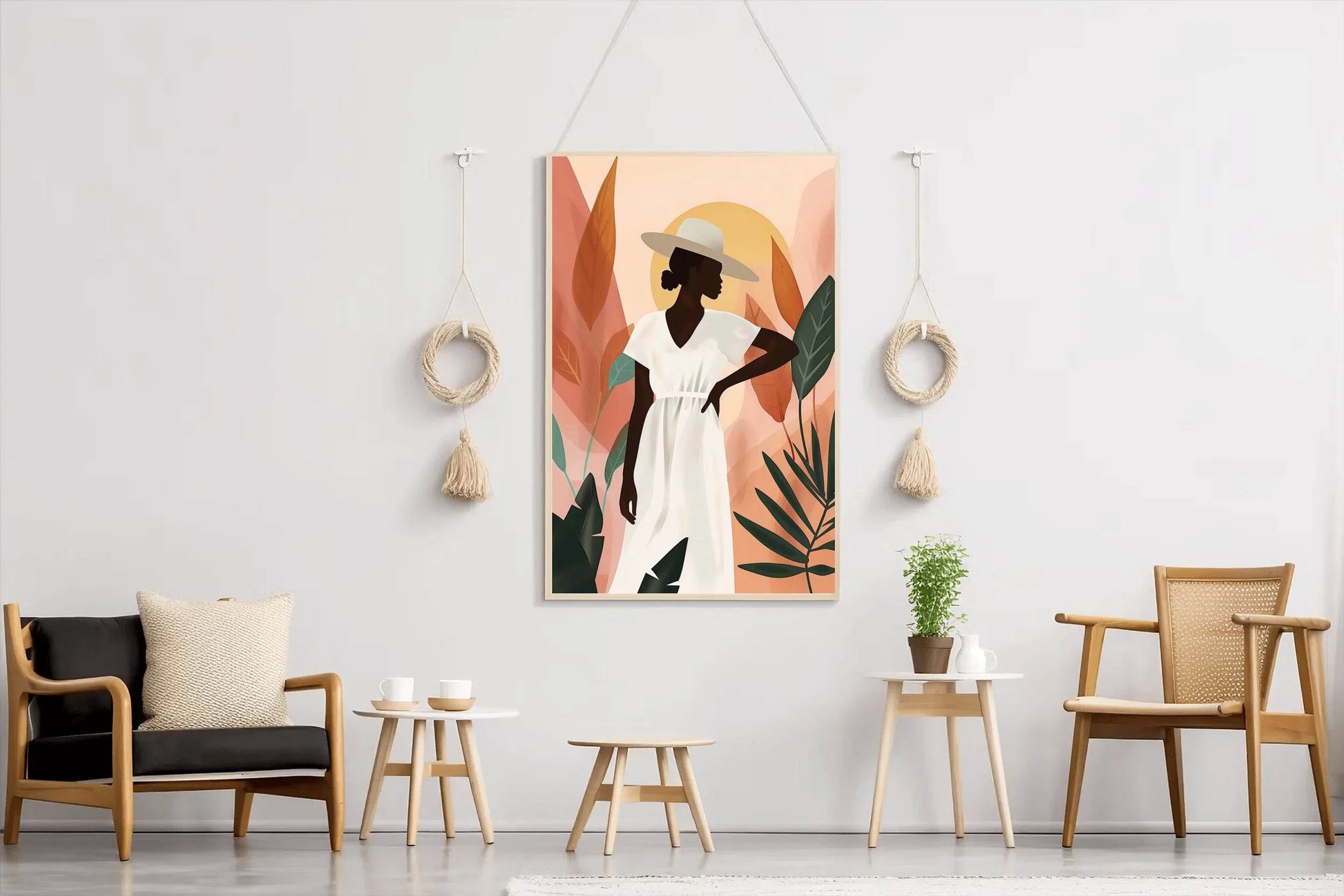 Flowers And Woman Wall Art - beink online art store