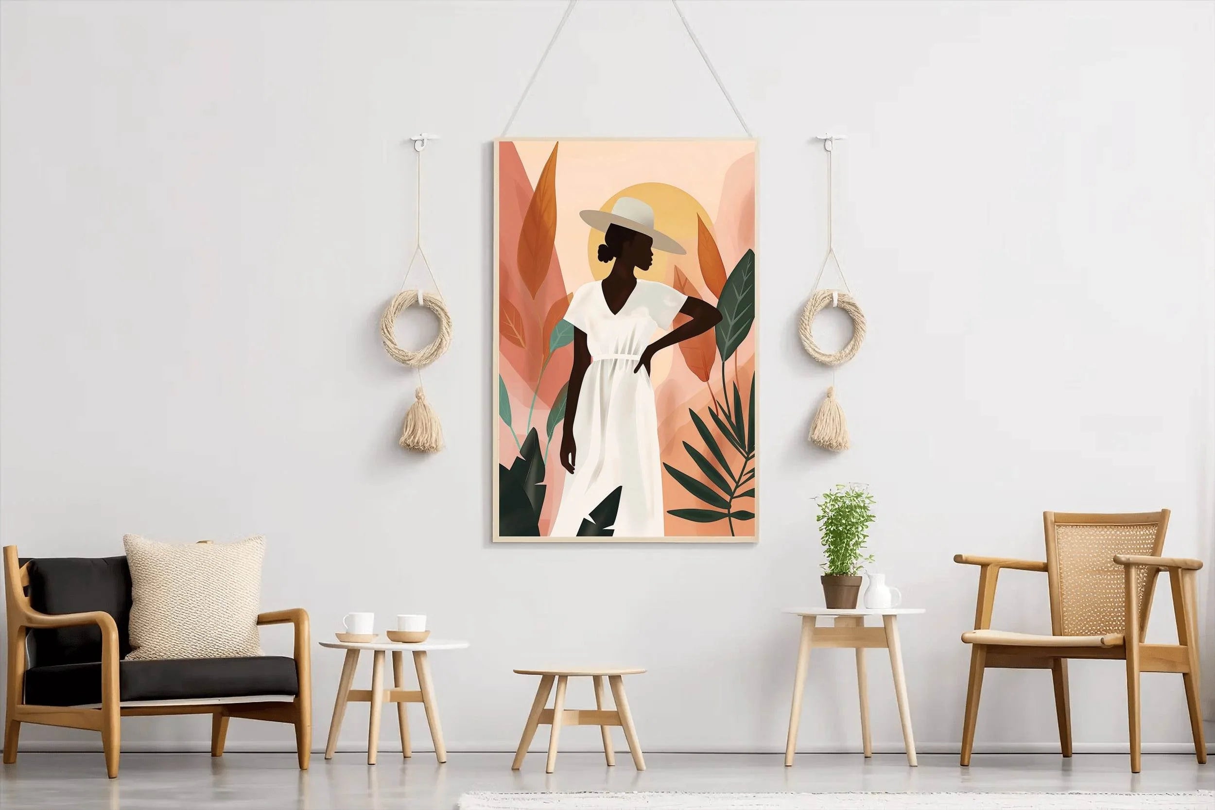 Flowers And Woman Wall Art - beink online art store
