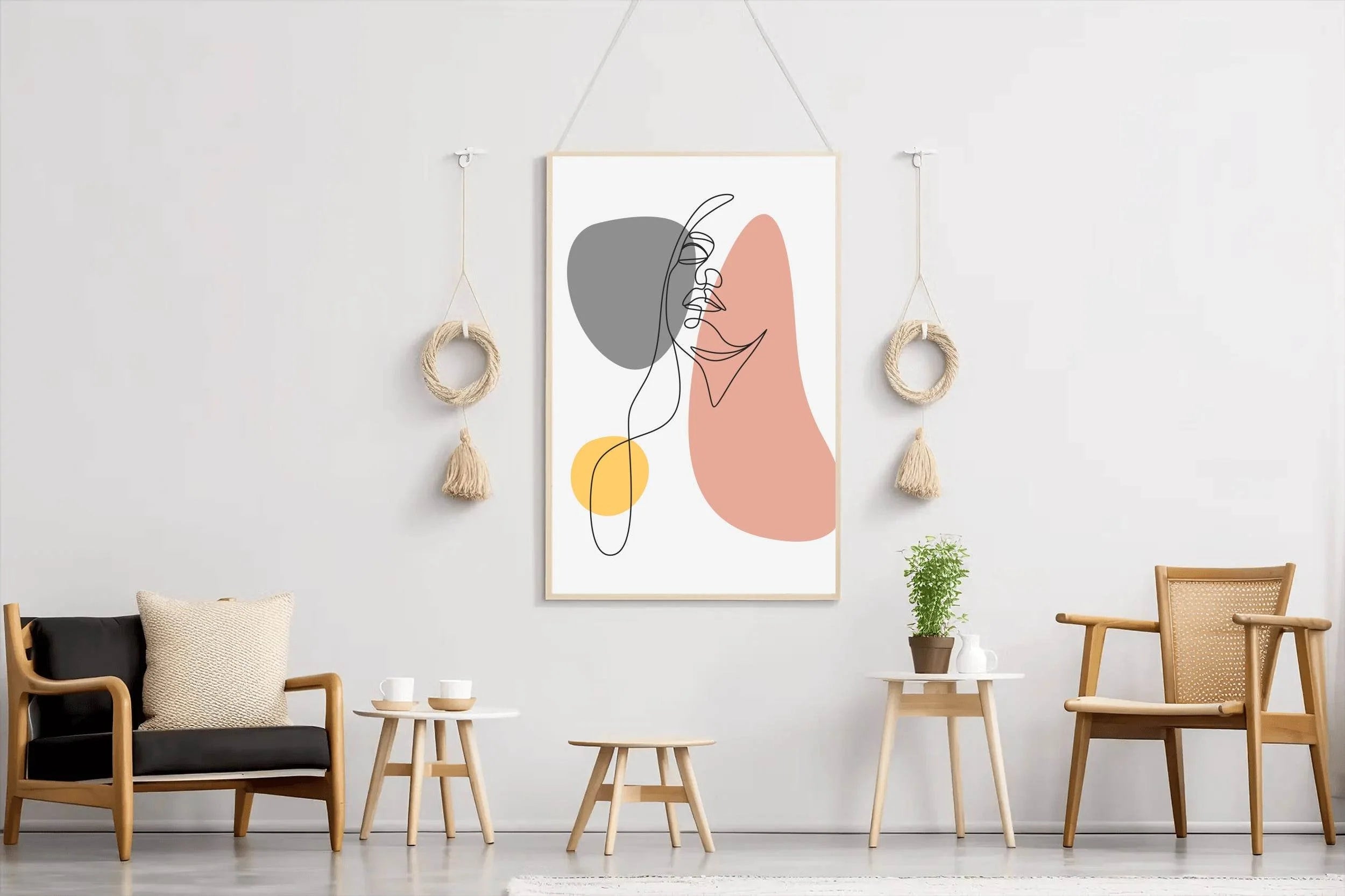 Beautiful Woman With Minimal Line Art Style - beink online art store