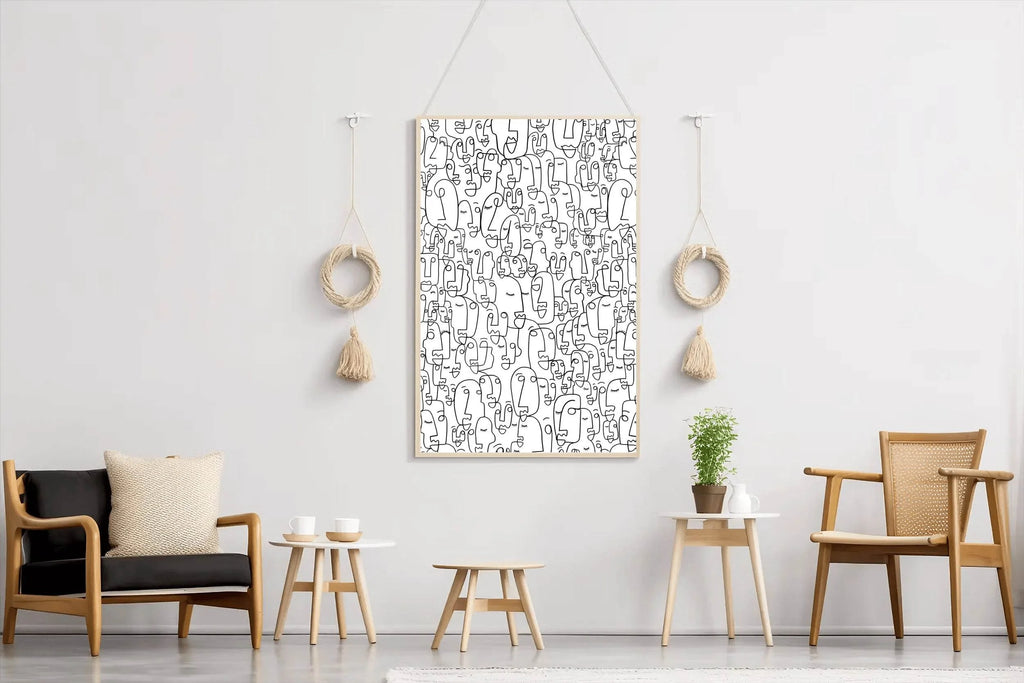 Minimalist Mob - Large Number of Simplified Figures Wall Art - beink online art store