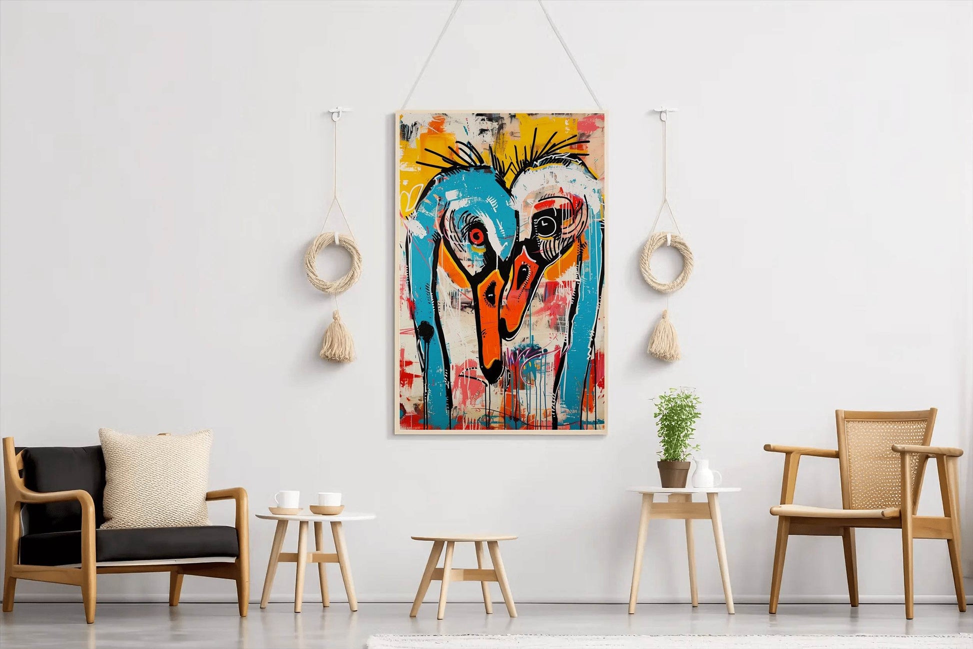 Color Painting of Pair of Swan - beink online art store