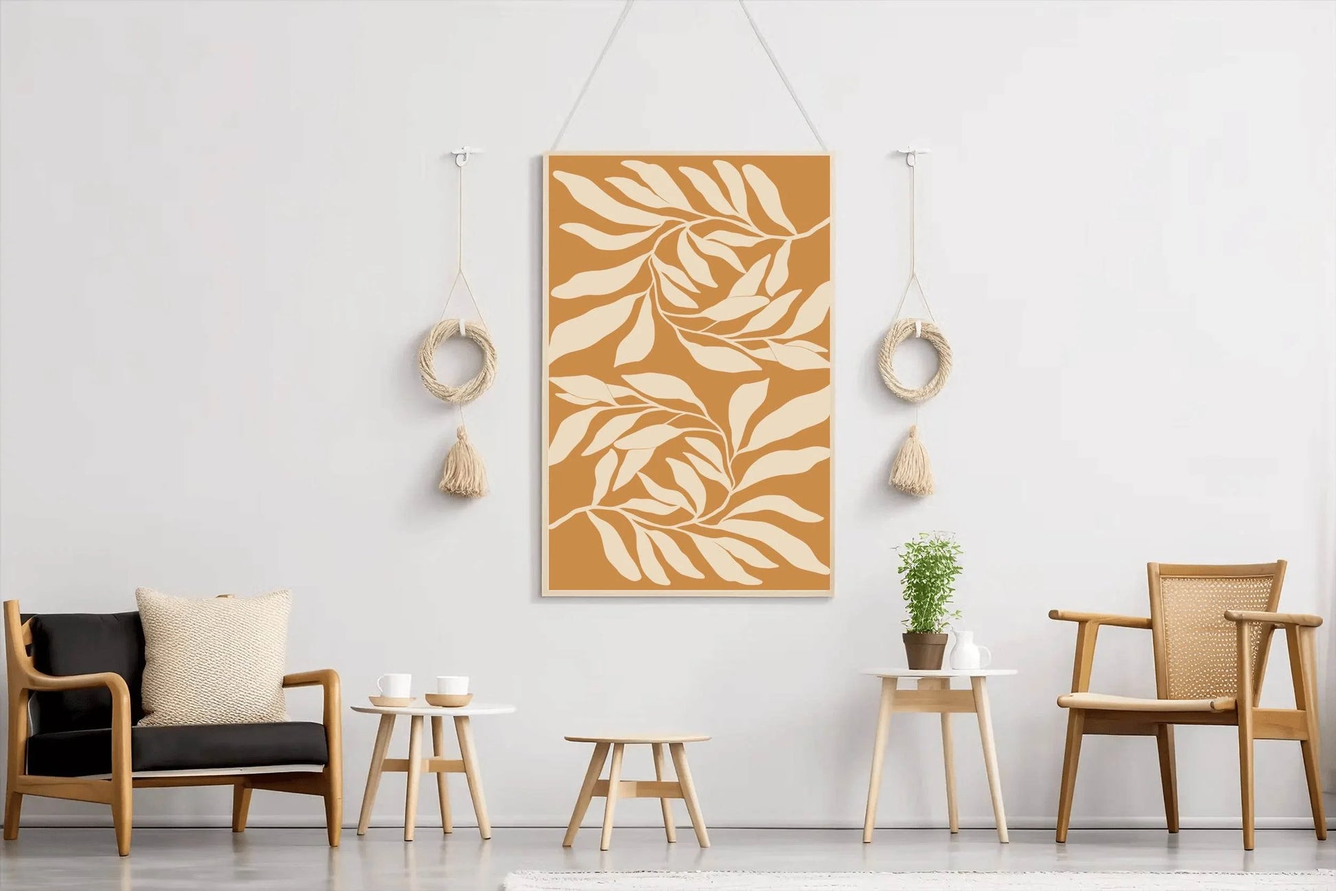 Abstract Botanical Print Minimalist Leaf Pattern ArtWork - beink online art store
