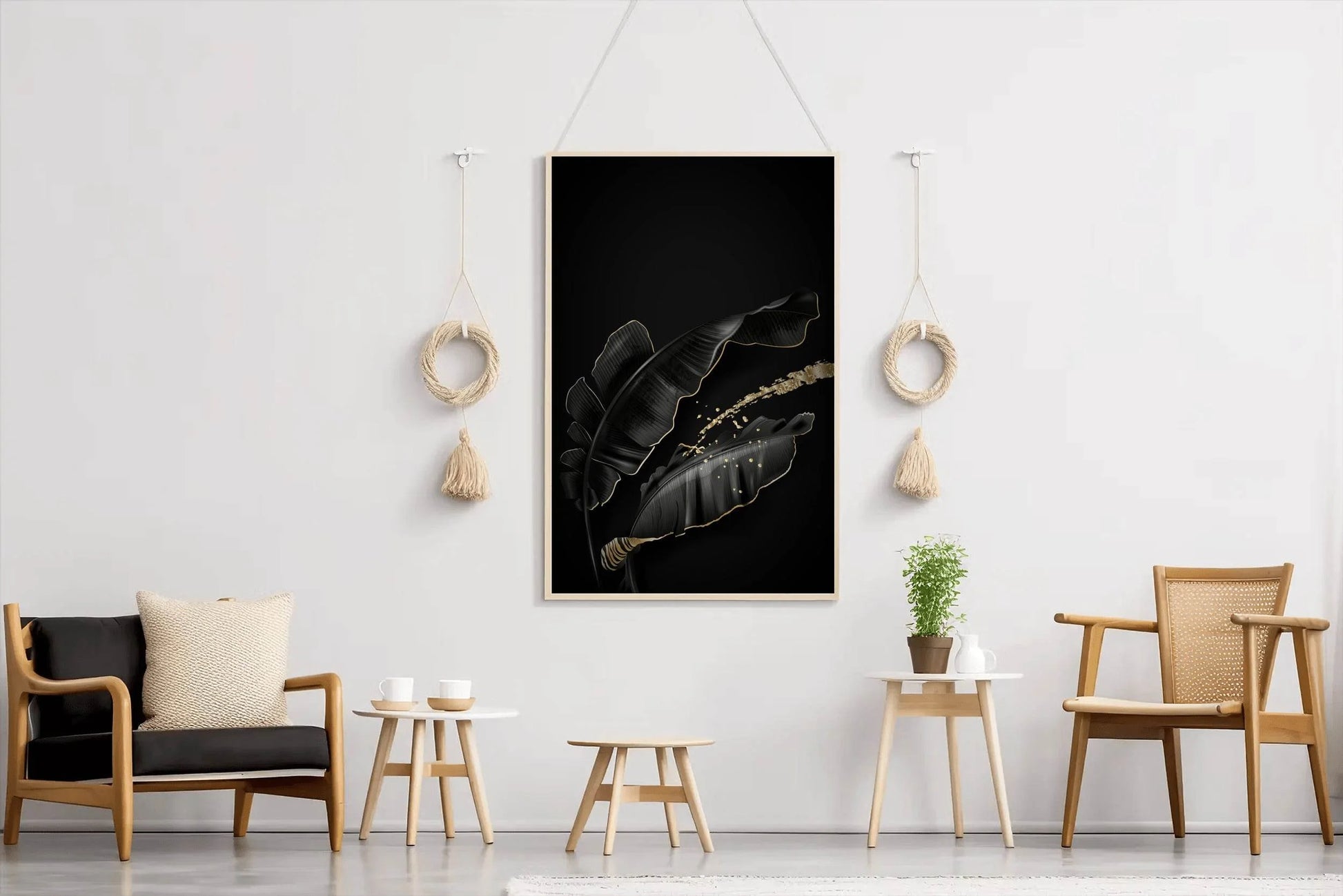 Blackened Banana Leaves Wall Art - beink online art store