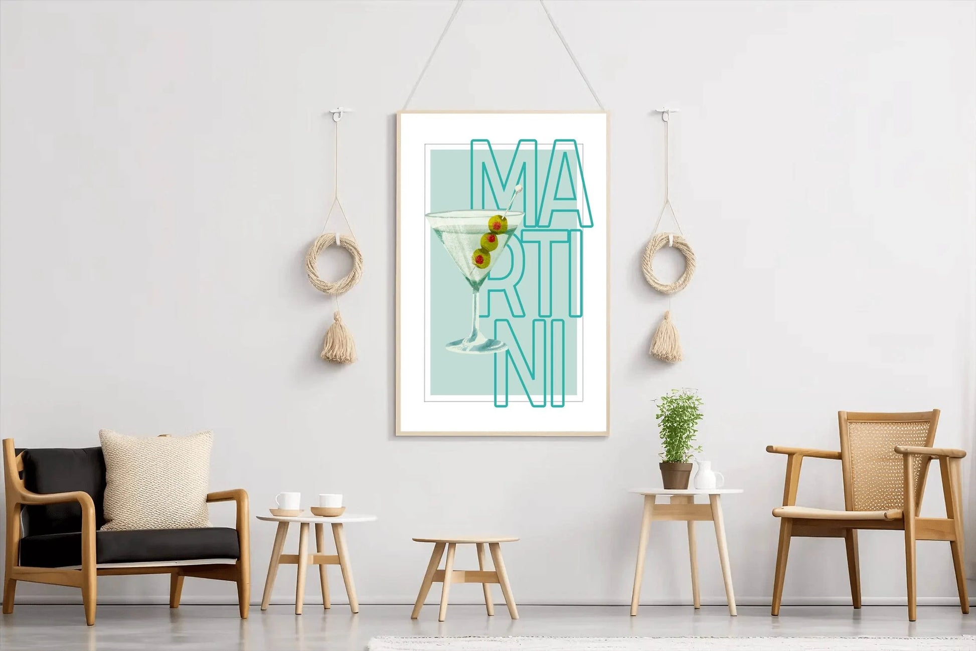 Martini Cocktail With Green Olives Wall Art - beink online art store