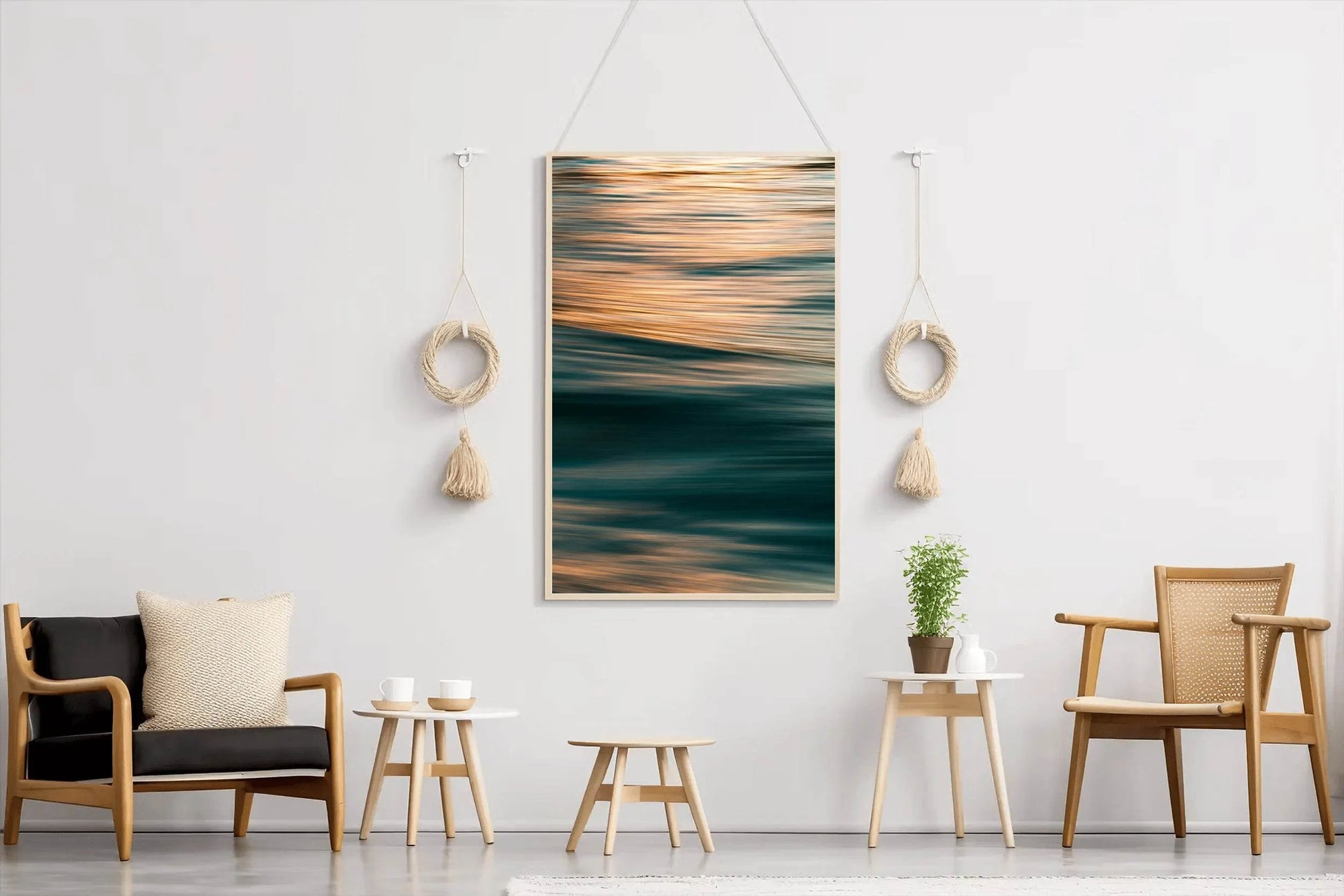 Golden Waves Abstract Wall Art - beink online art store