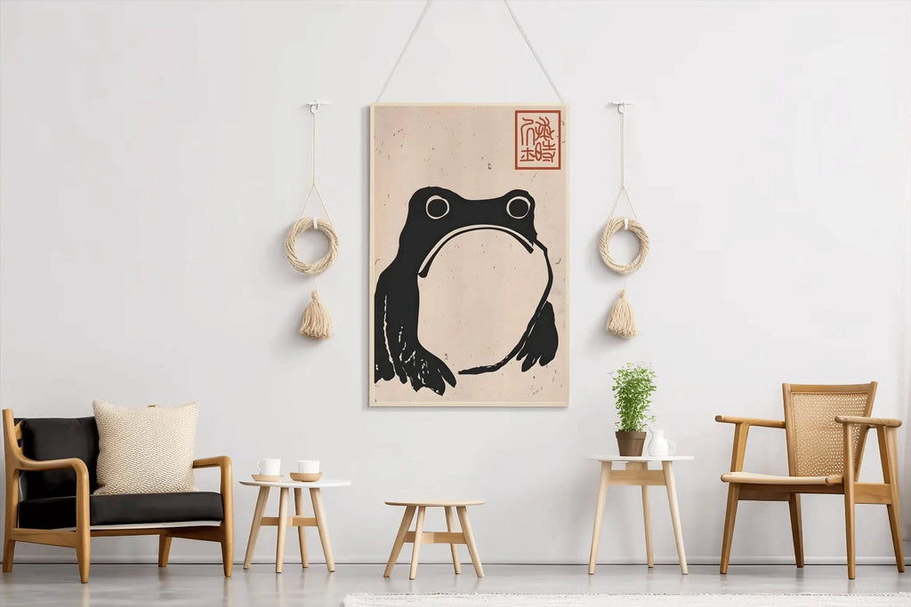 Sumo Black Hoji Frog Modern Wall Art - beink online art store