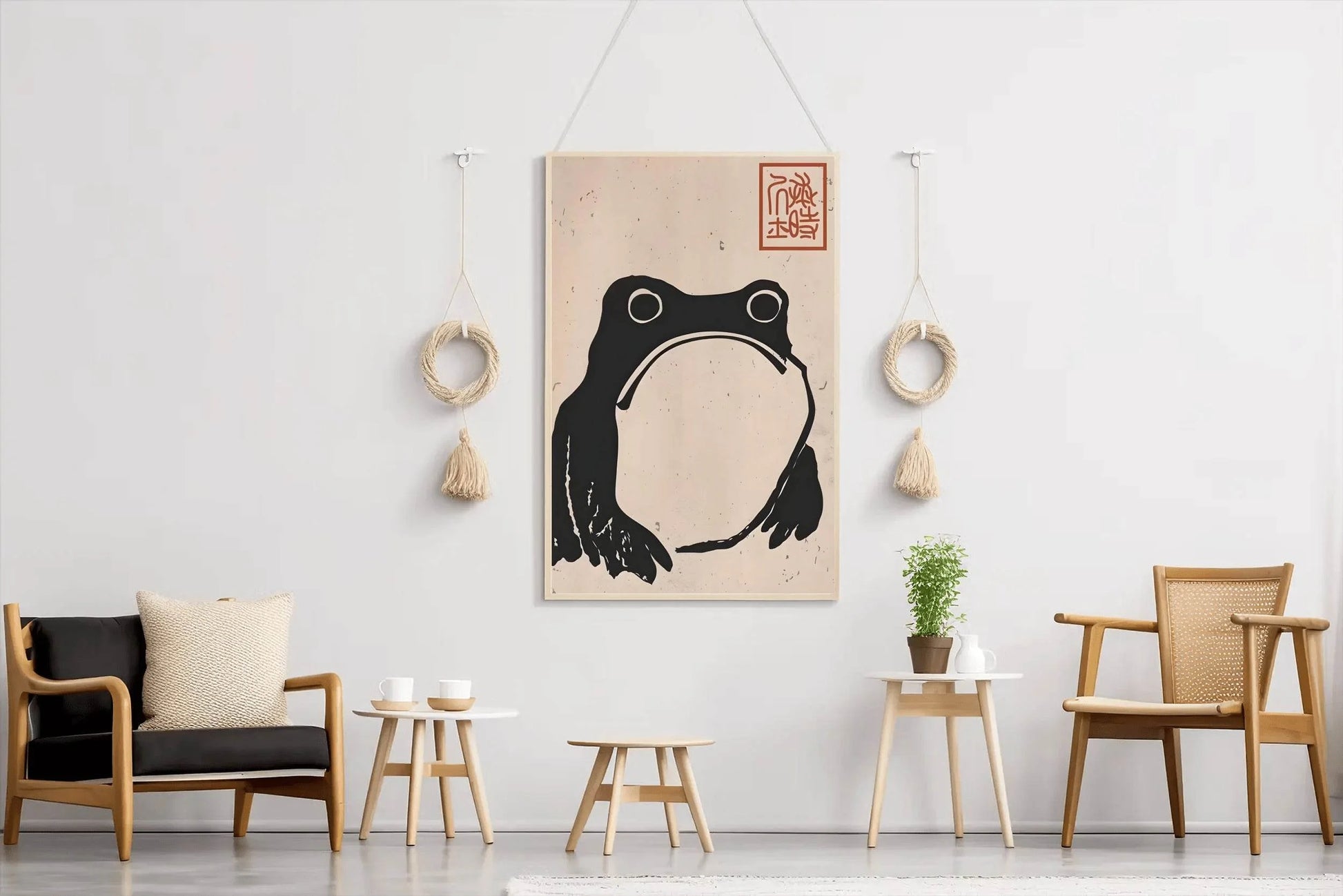 Sumo Black Hoji Frog Modern Wall Art - beink online art store