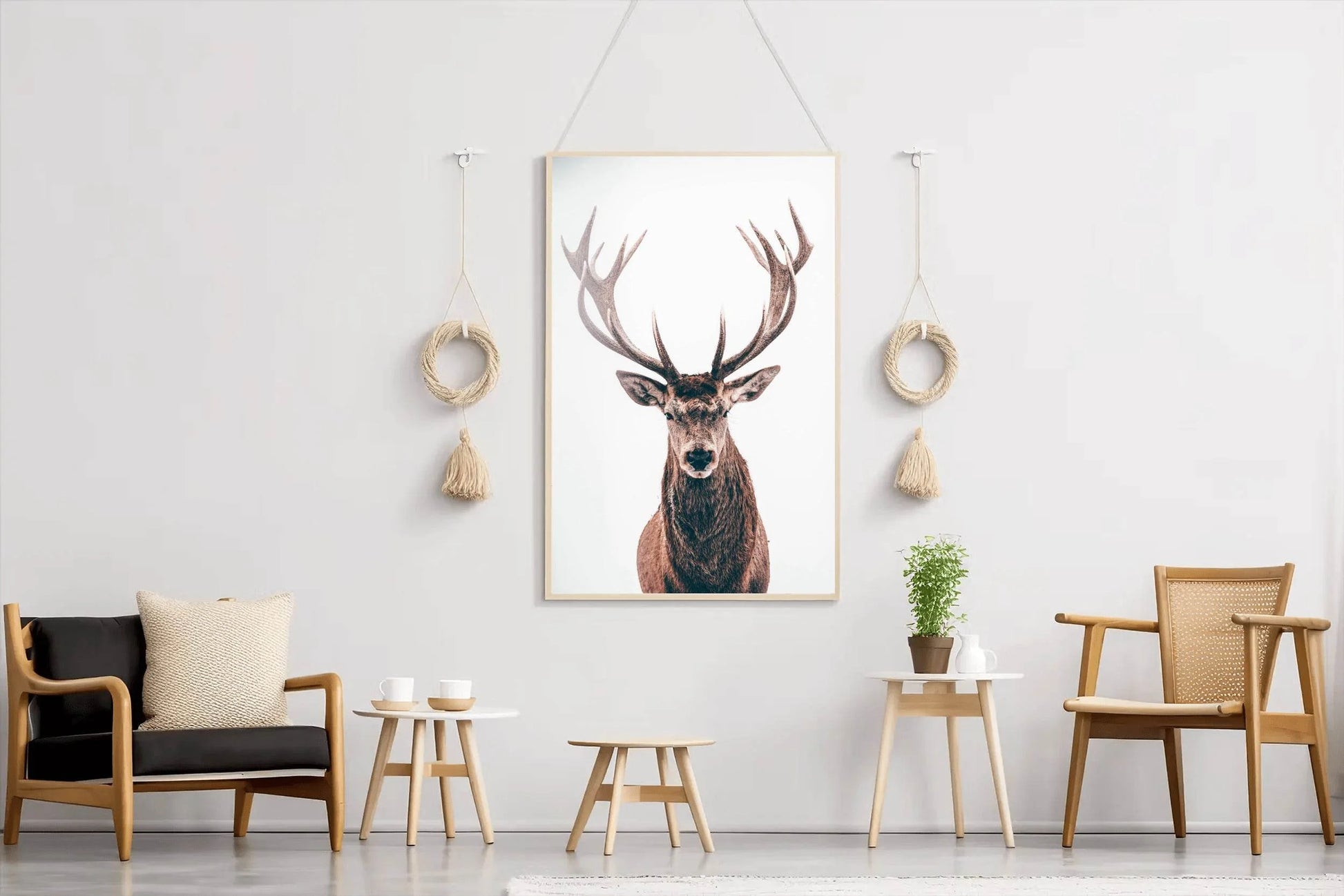 Red Deer in Snow Animal Wall Art - beink online art store