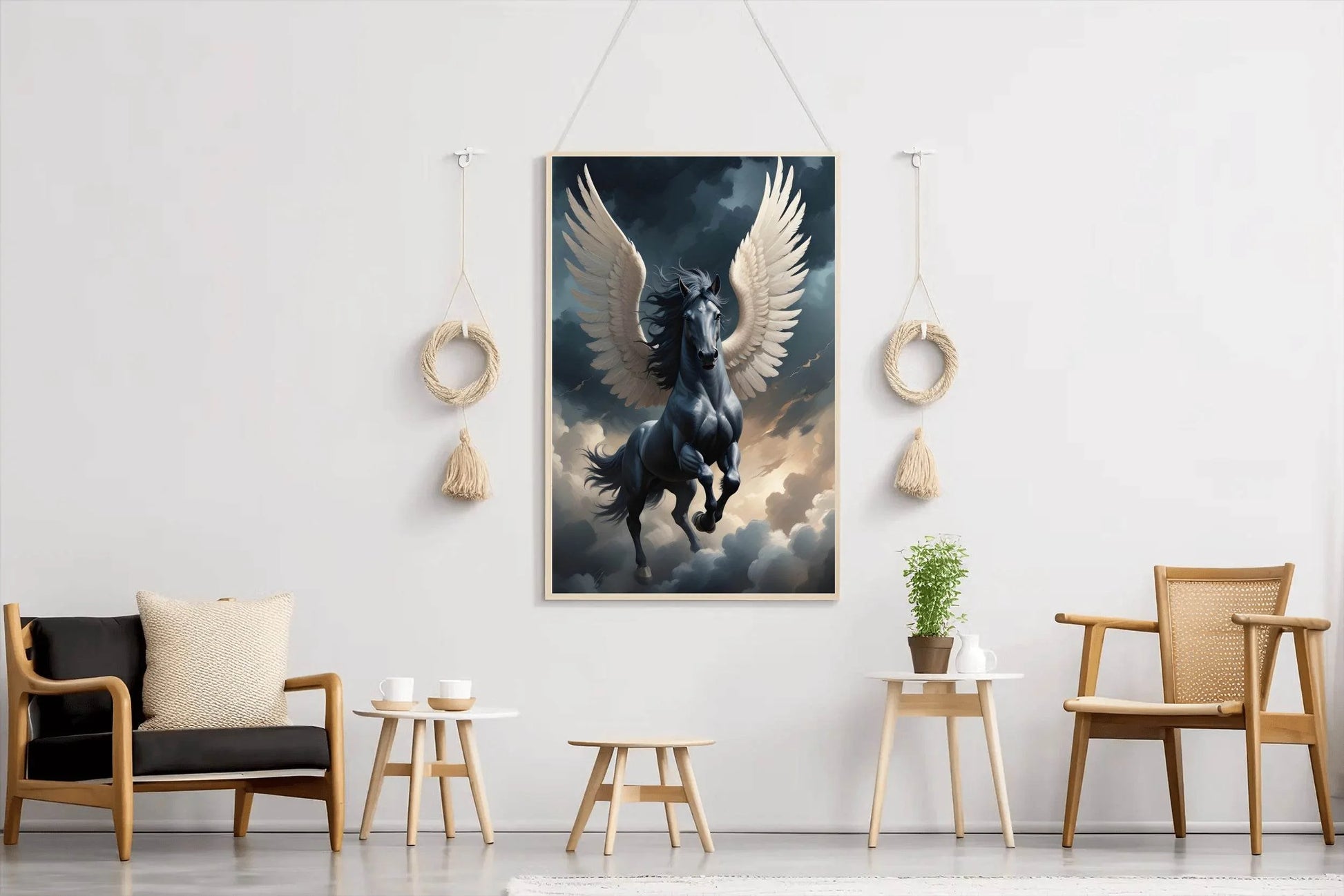 Black Unicorn With Horns Animal Wall Art - beink online art store
