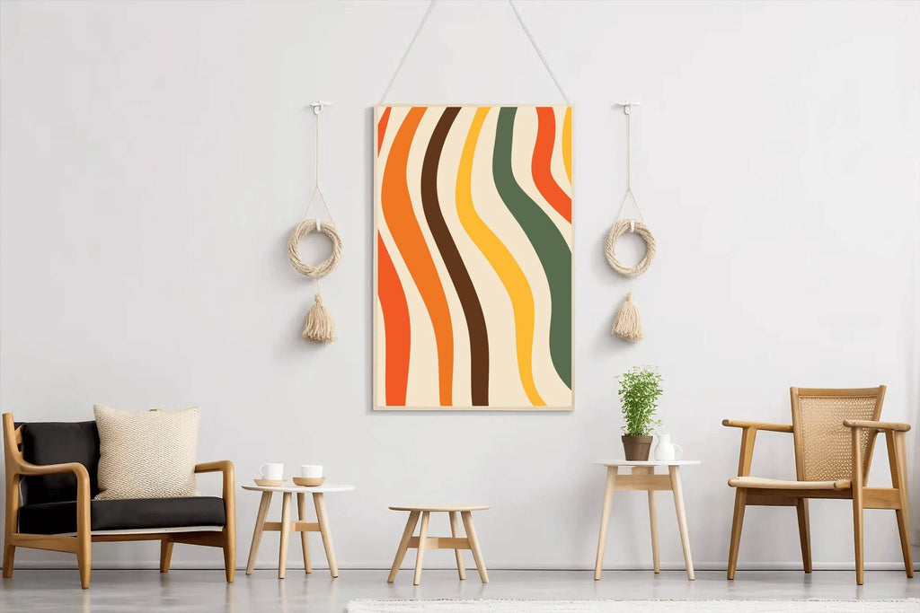 Painting Colored Wavy Lines Wall Art - beink online art store